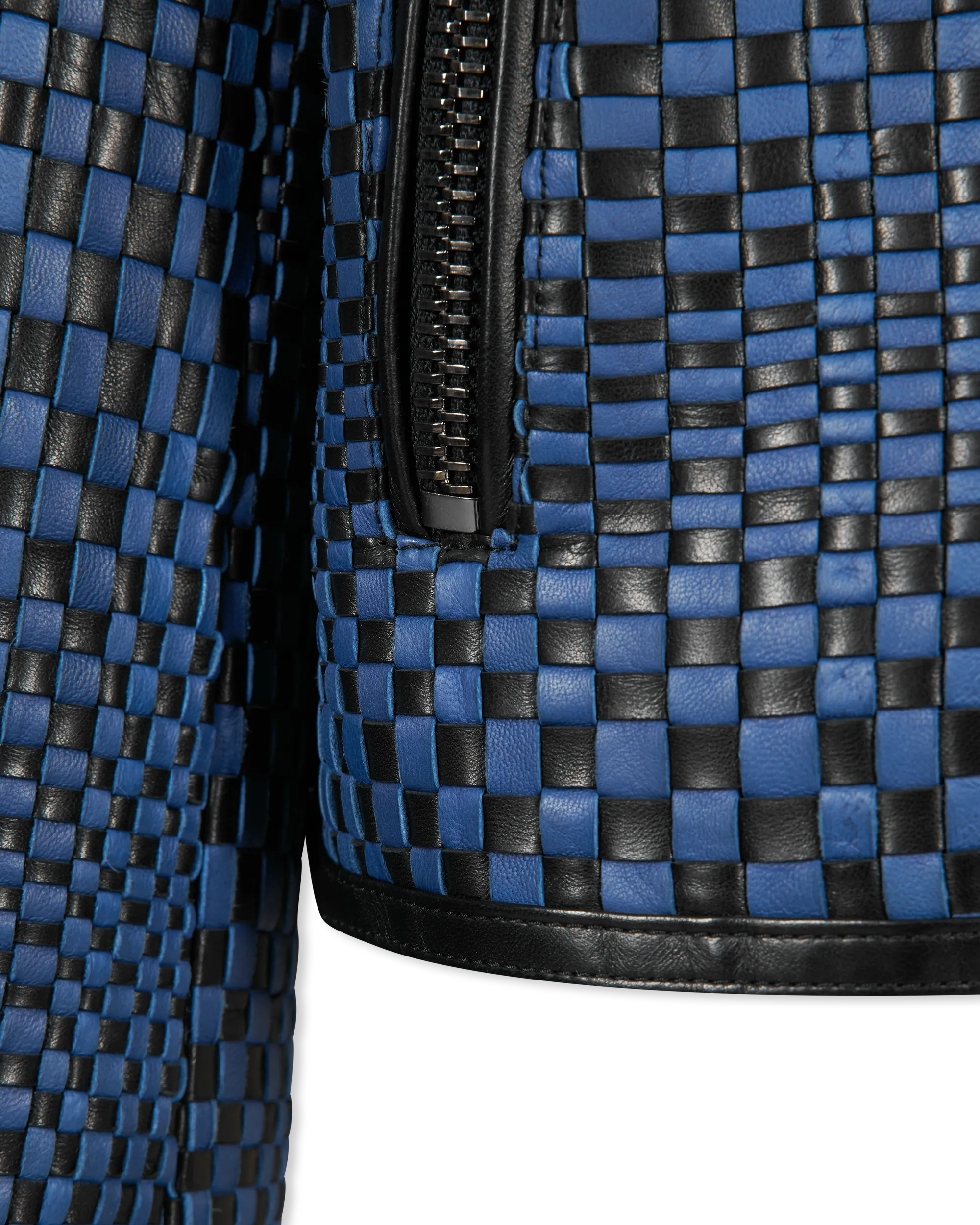 Runway Handwoven Leather Jacket - DIHSAN