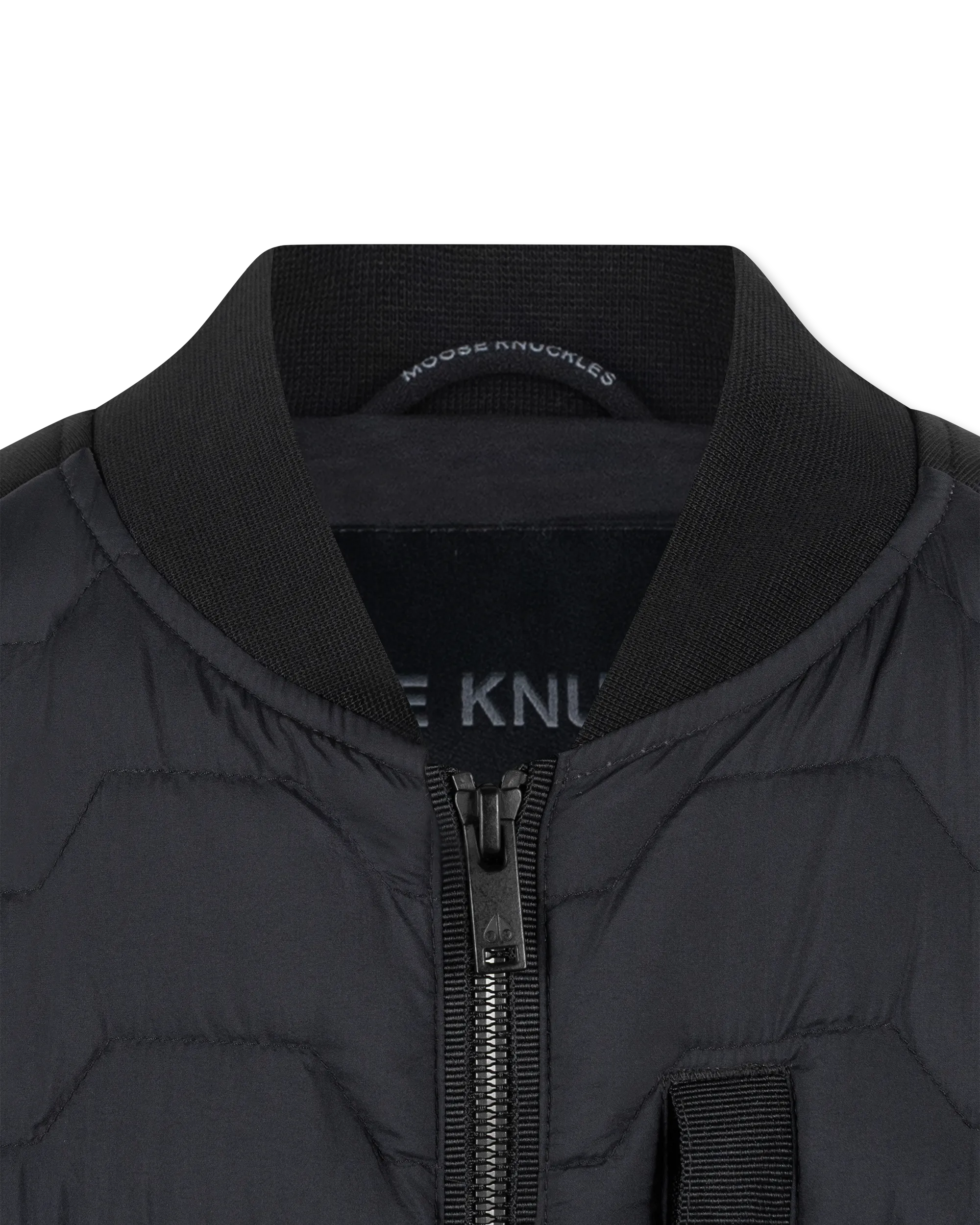 Moose Knuckles Granite Down Hybrid Bomber Jacket