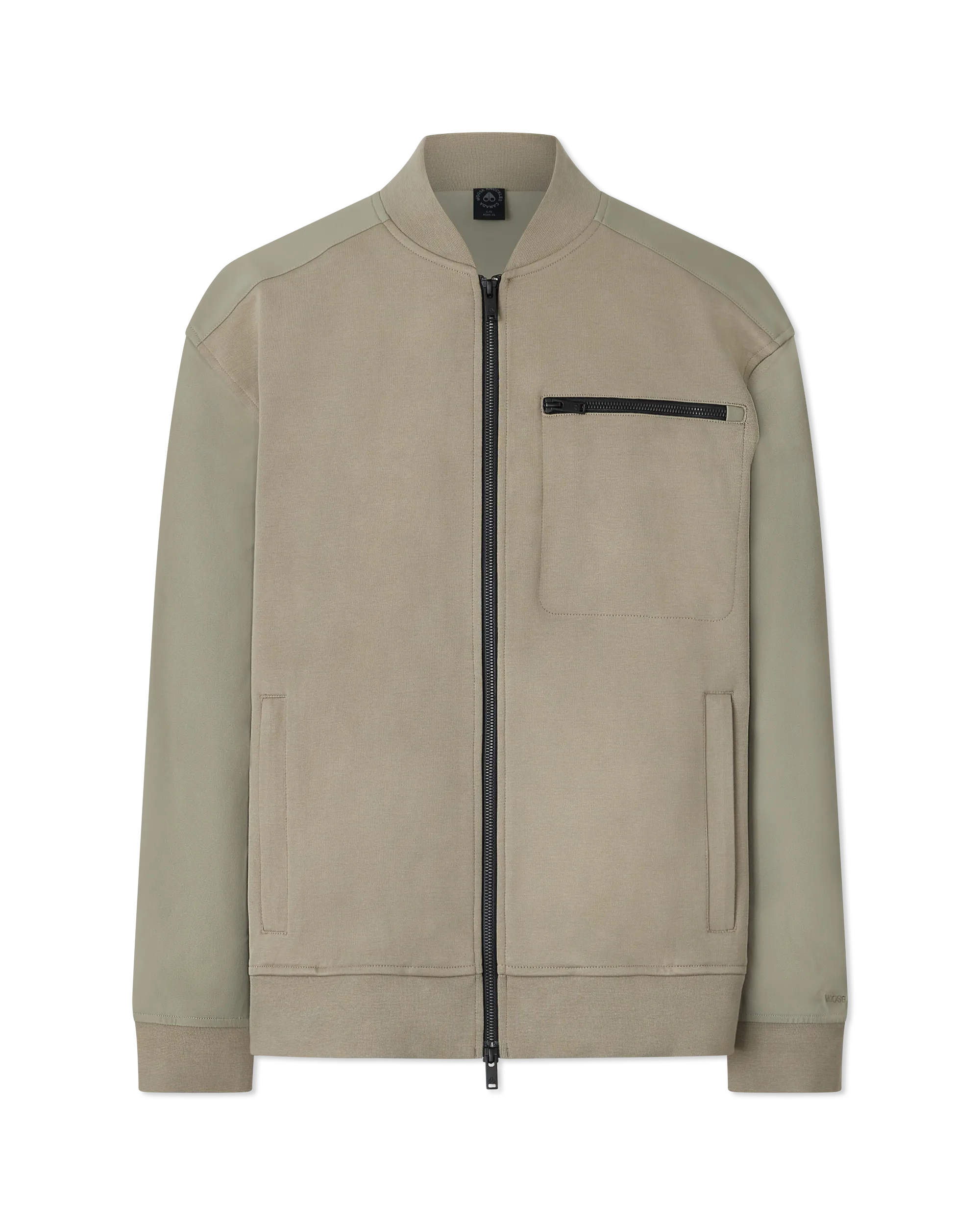 Sage Cotton Moose Knuckles Perido Bomber Jacket by Moose Knuckles | DIHSAN