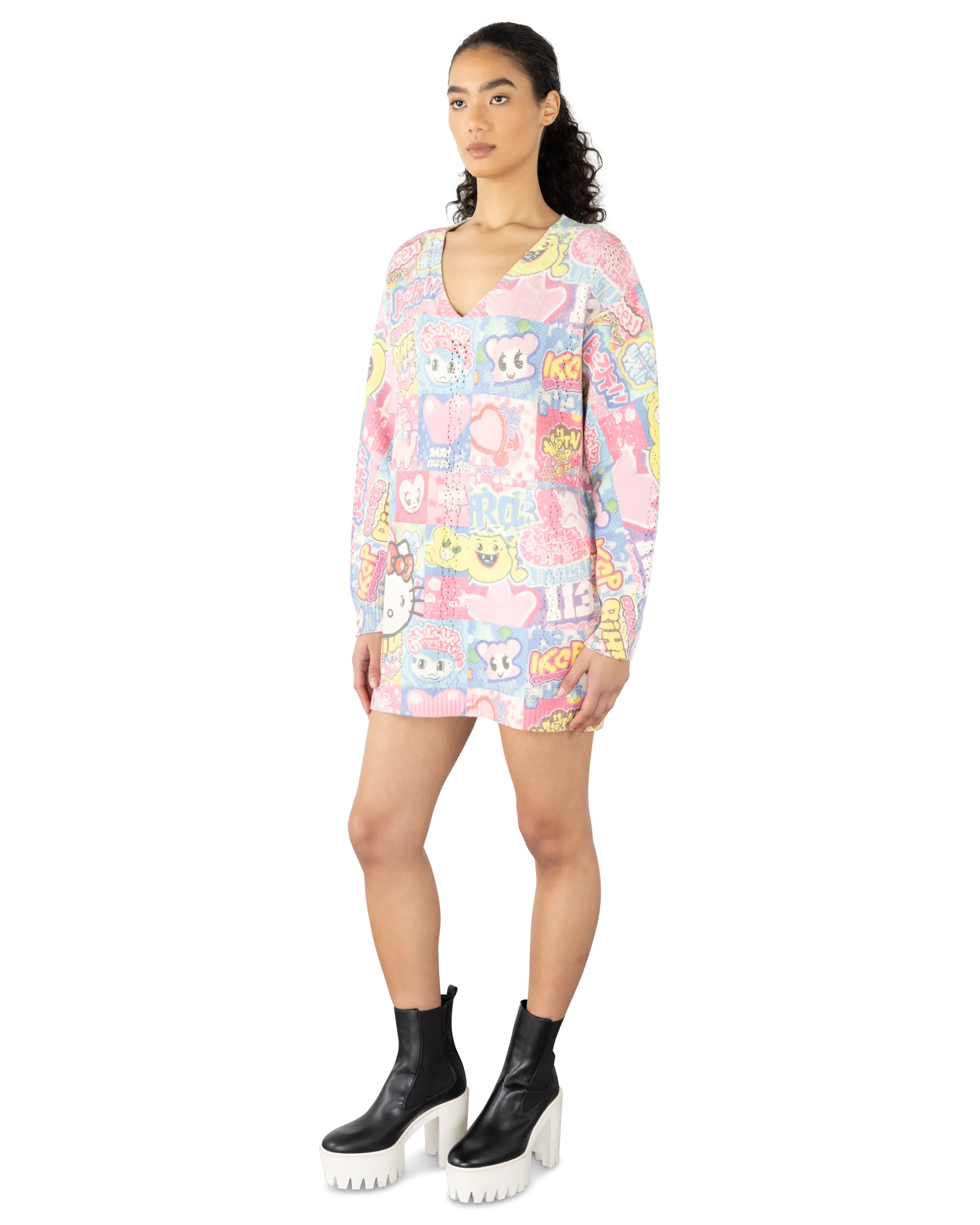 Hello Kitty Printed Cable Mini Dress