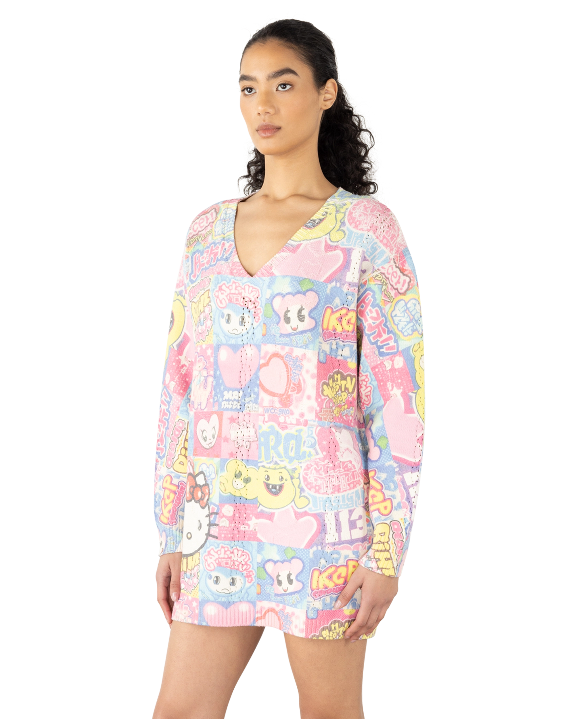 Hello Kitty Printed Cable Mini Dress