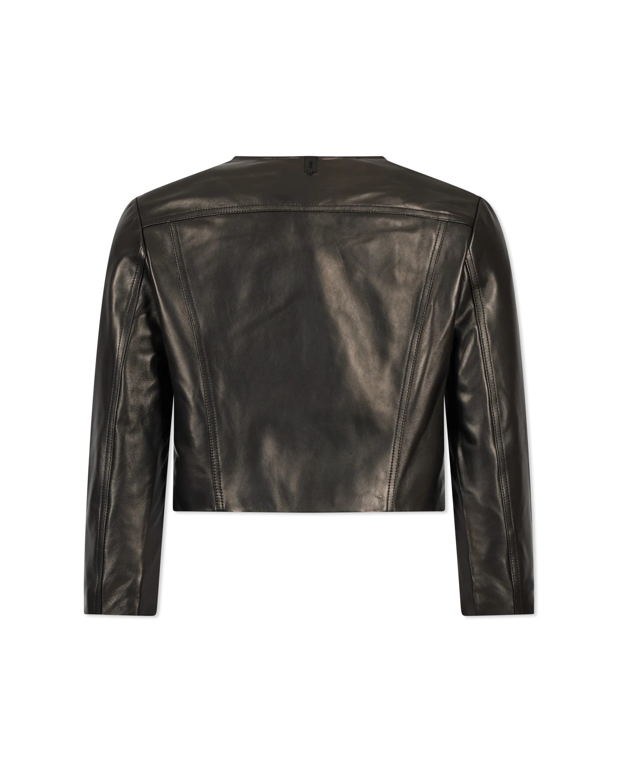 Winni Cropped Leather Jacket - DIHSAN