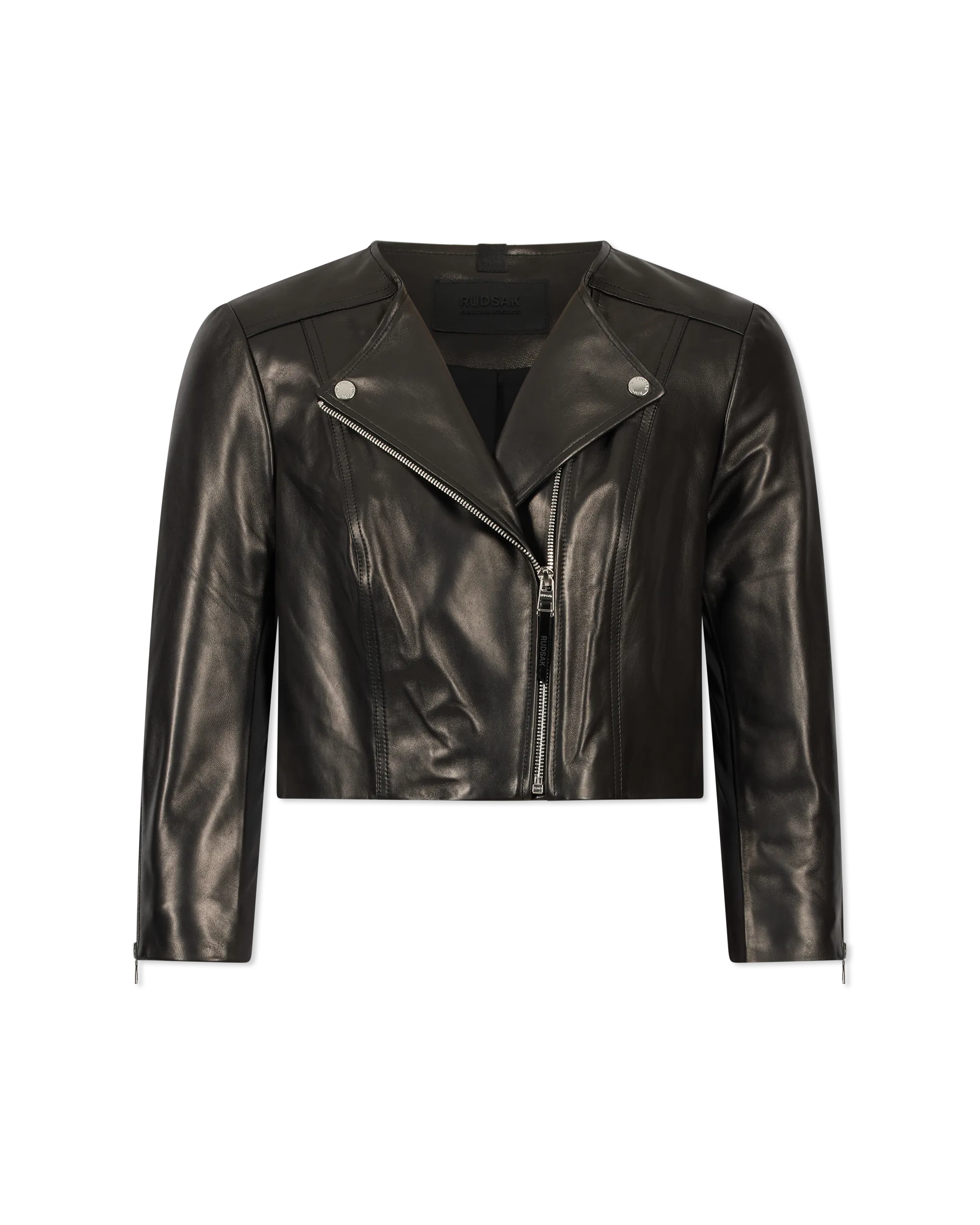 Winni Cropped Leather Jacket - DIHSAN