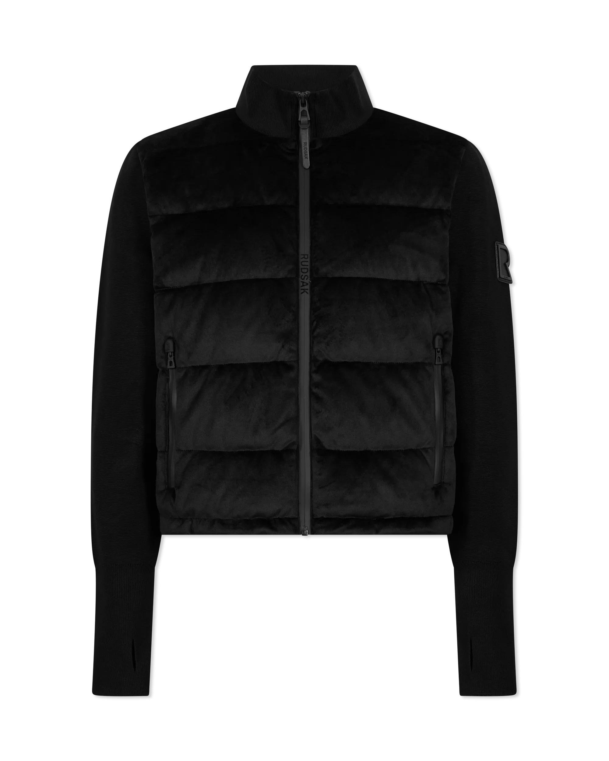 Camille Velvet Hybrid Down Jacket - DIHSAN