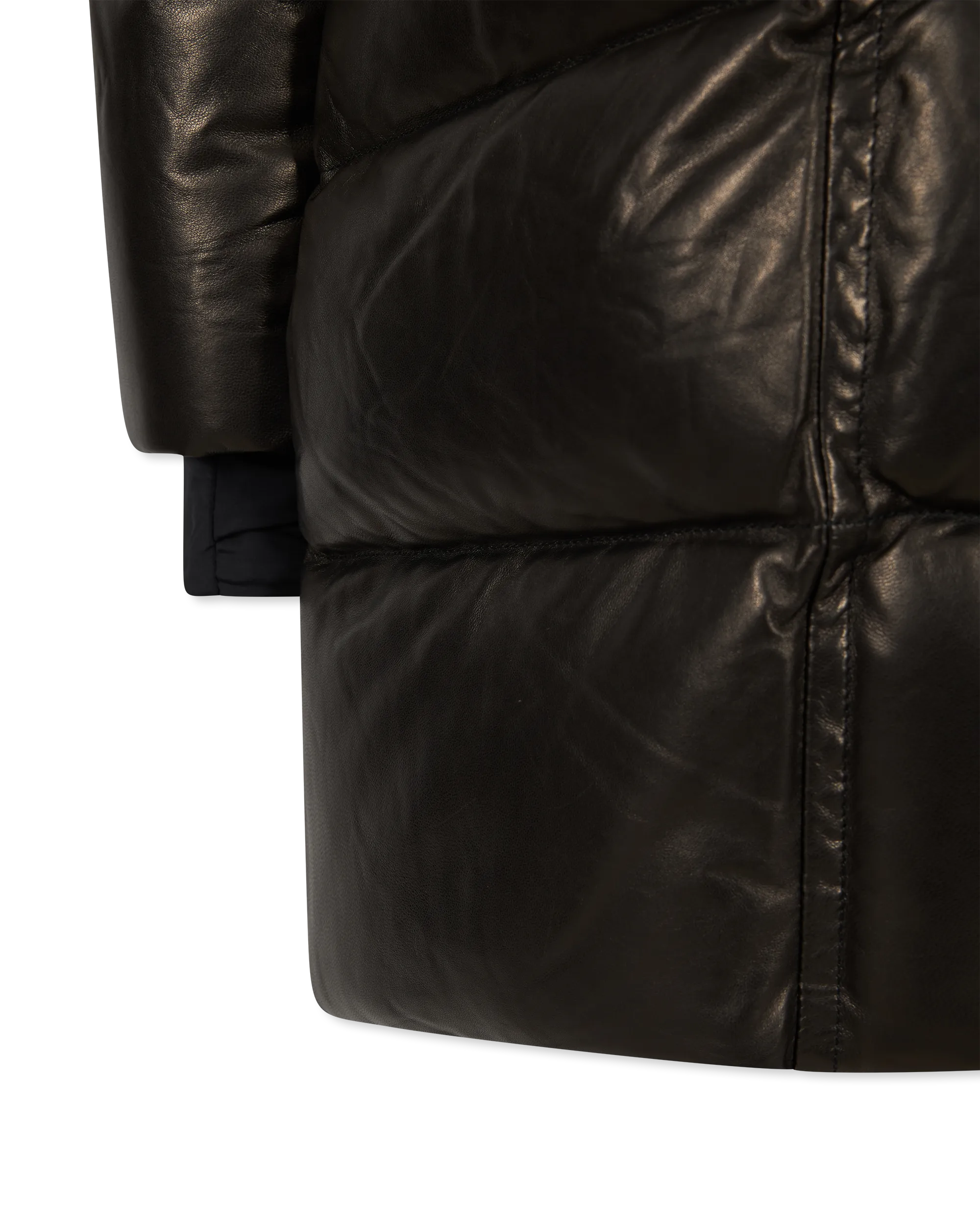 Shauna X Leather & Fur Down Puffer - DIHSAN