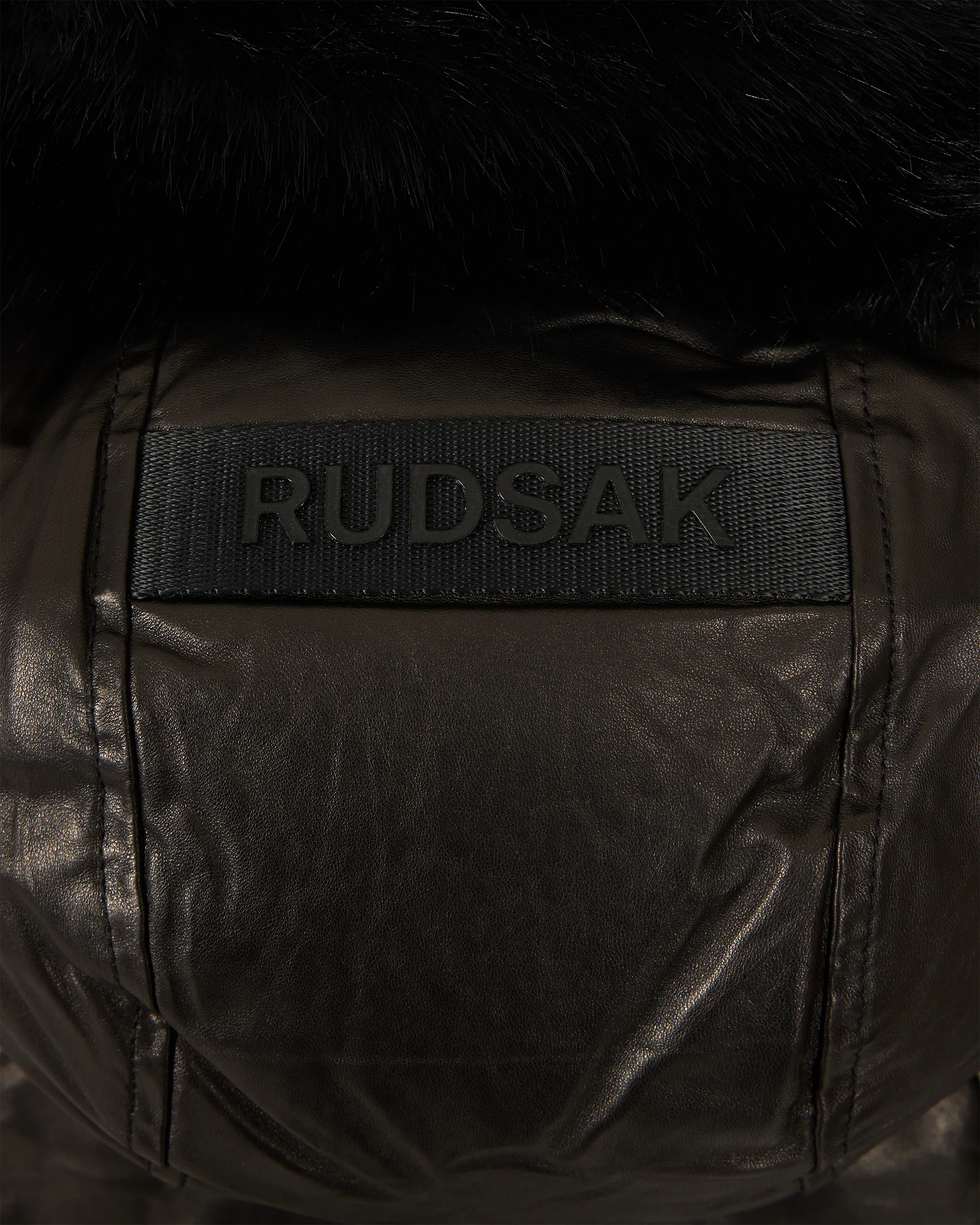 Shauna X Leather & Fur Down Puffer - DIHSAN