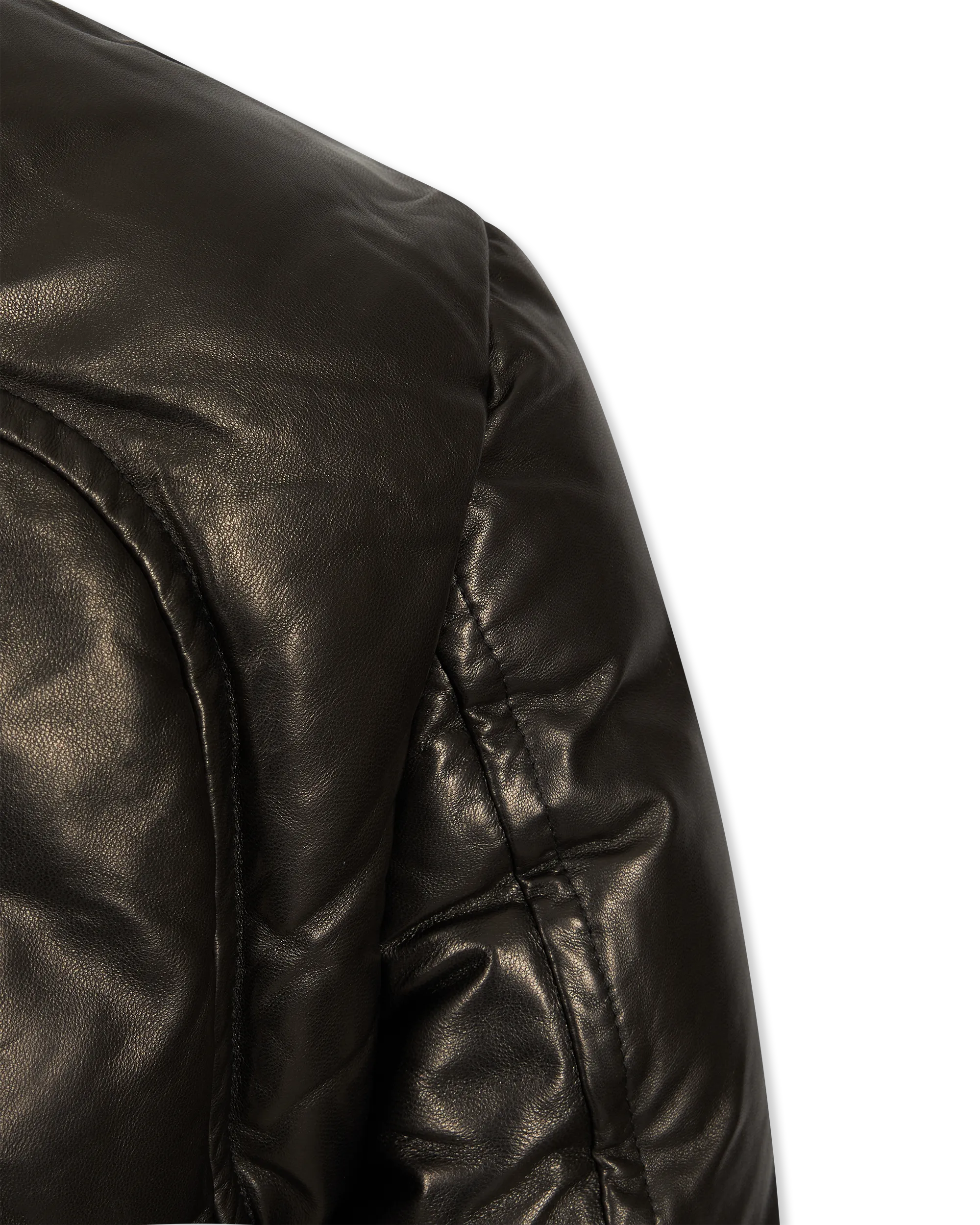 Shauna X Leather & Fur Down Puffer - DIHSAN