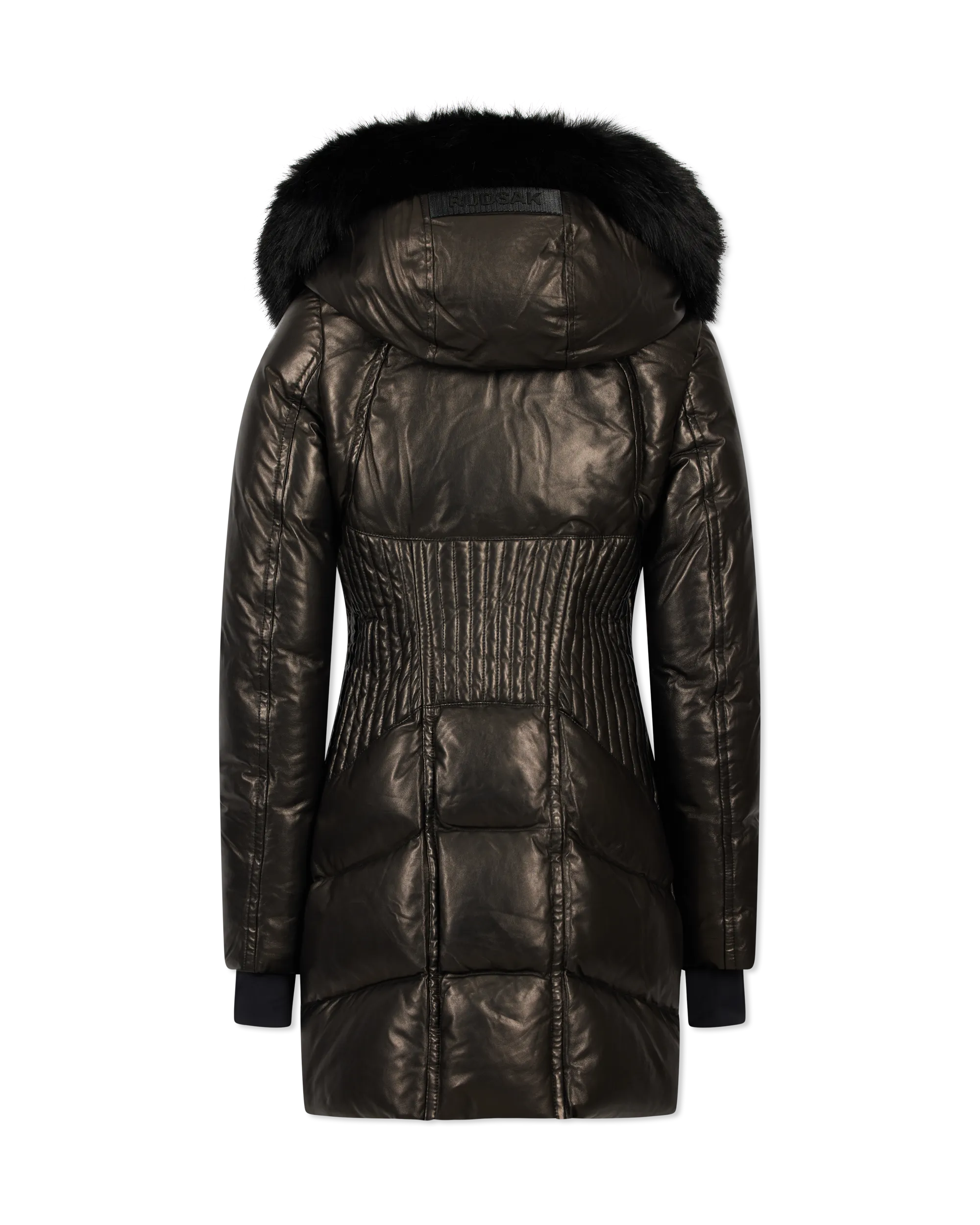 Shauna X Leather & Fur Down Puffer - DIHSAN