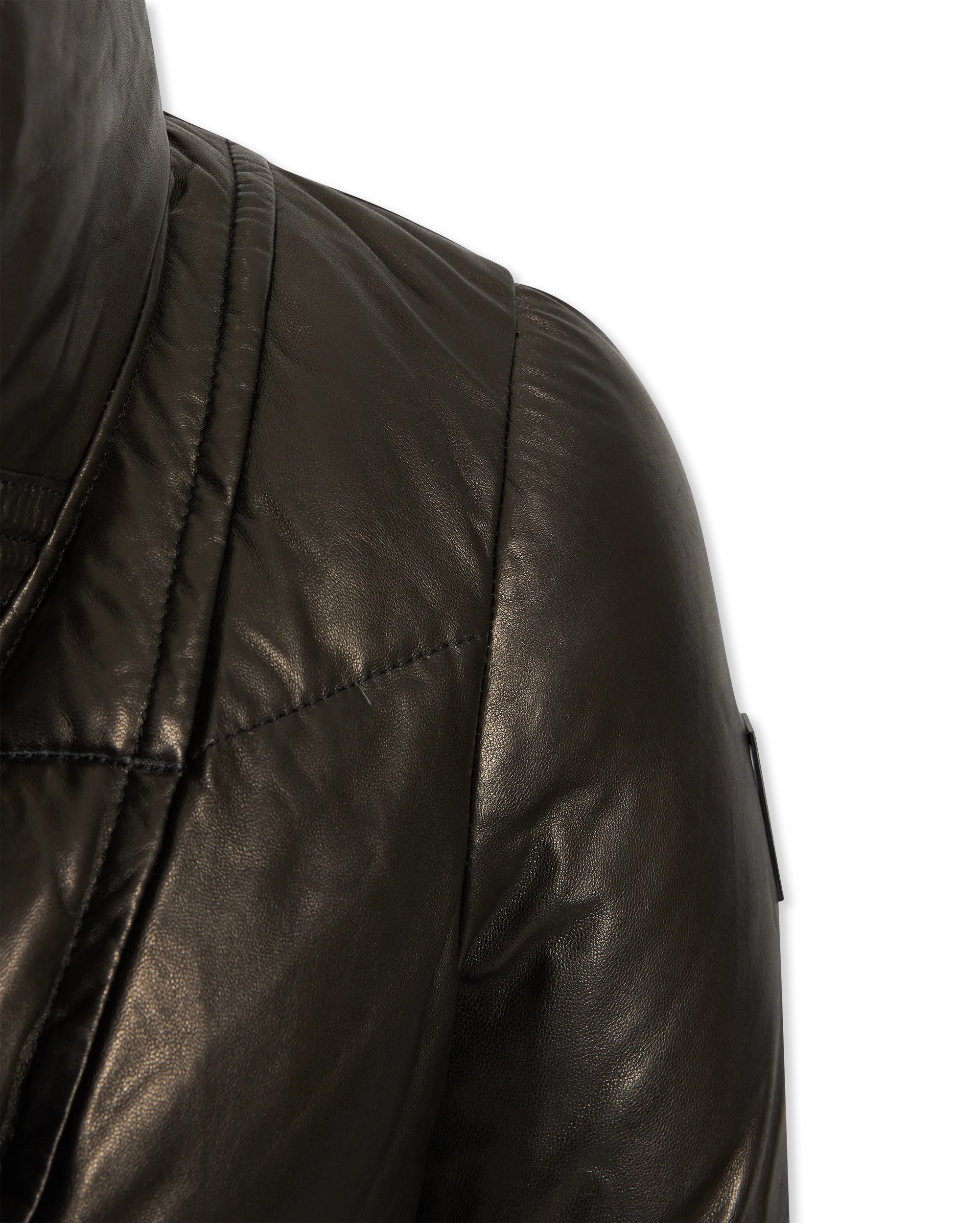 Shauna X Leather & Fur Down Puffer - DIHSAN