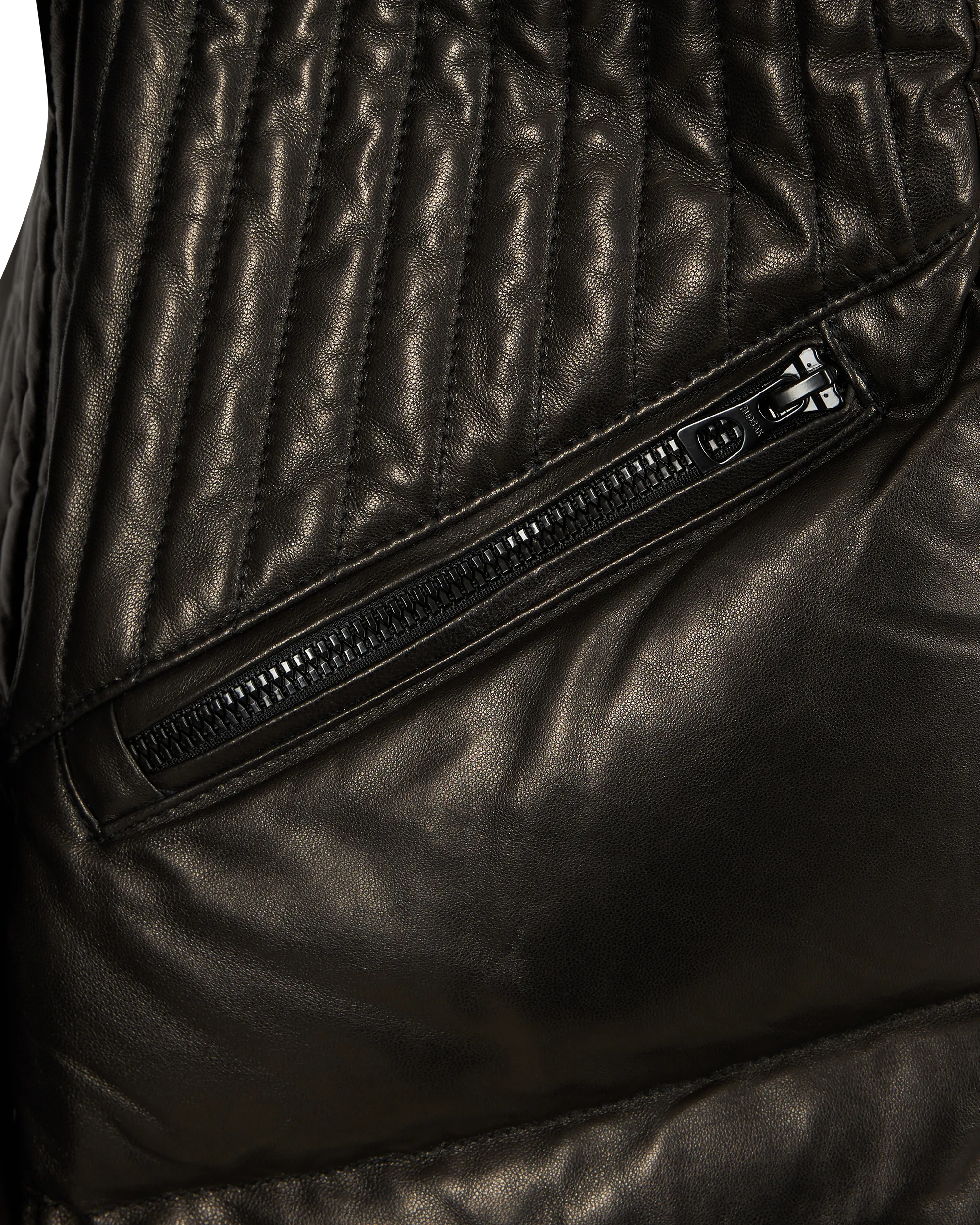 Shauna X Leather & Fur Down Puffer - DIHSAN