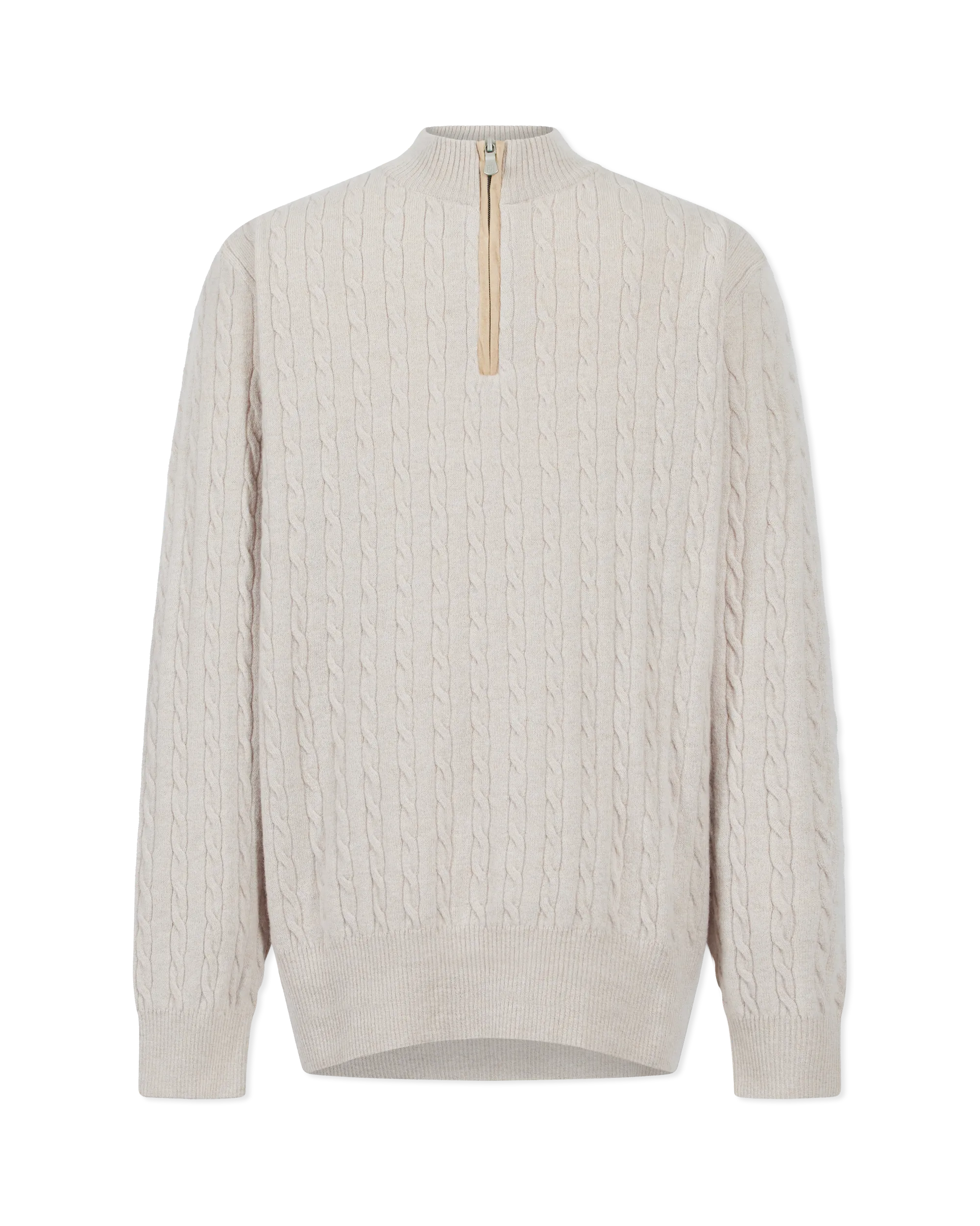 Luxury Cable Merino Wool Zip-Up Sweater - DIHSAN