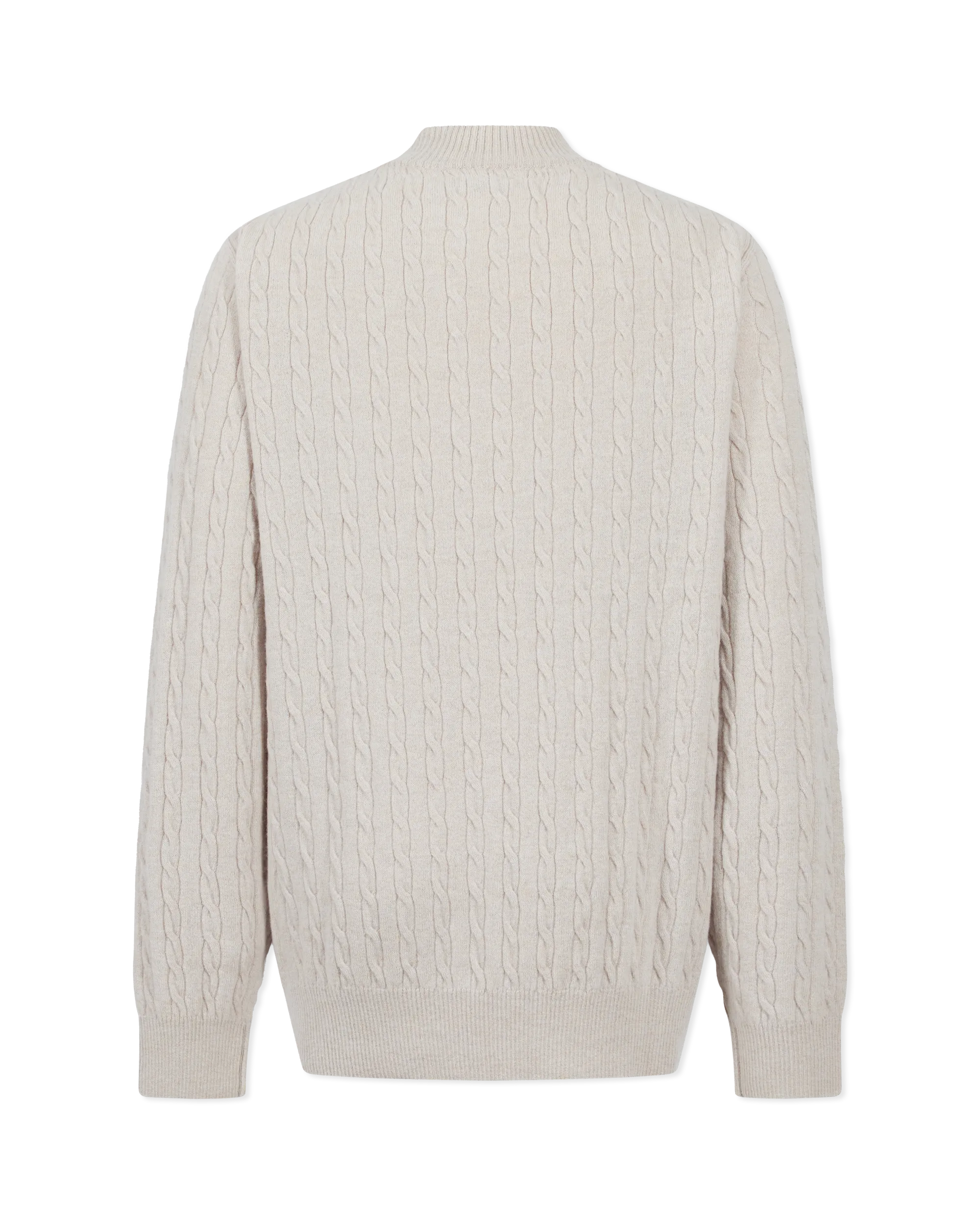 Luxury Cable Merino Wool Zip-Up Sweater - DIHSAN