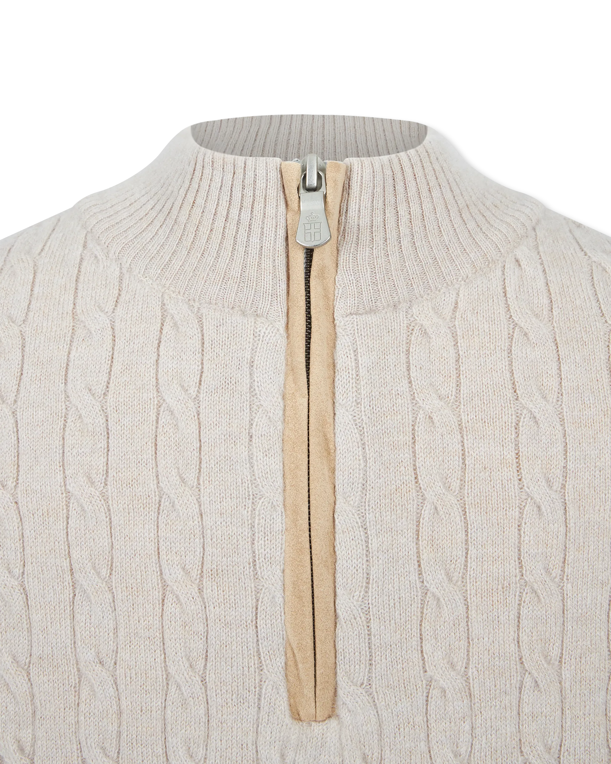 Luxury Cable Merino Wool Zip-Up Sweater - DIHSAN