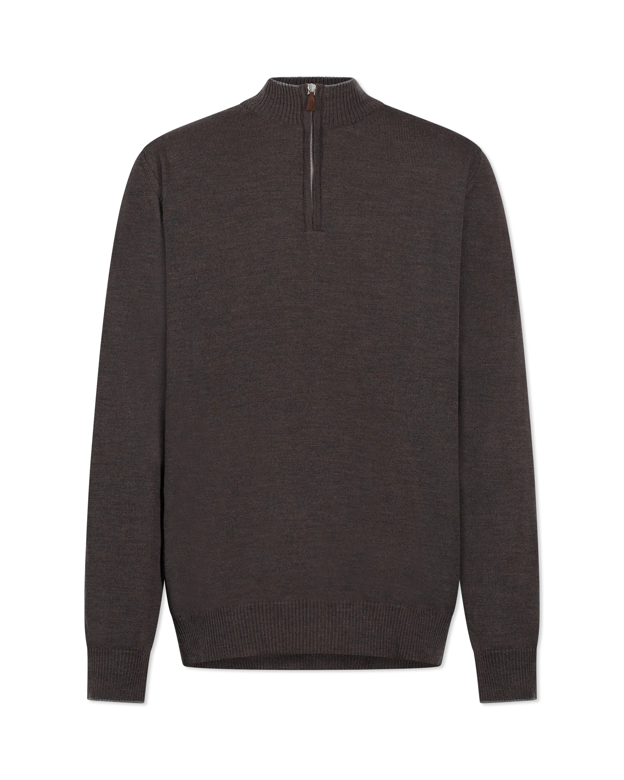 Light Gauge High Neck Quarter-Zip Sweater - DIHSAN