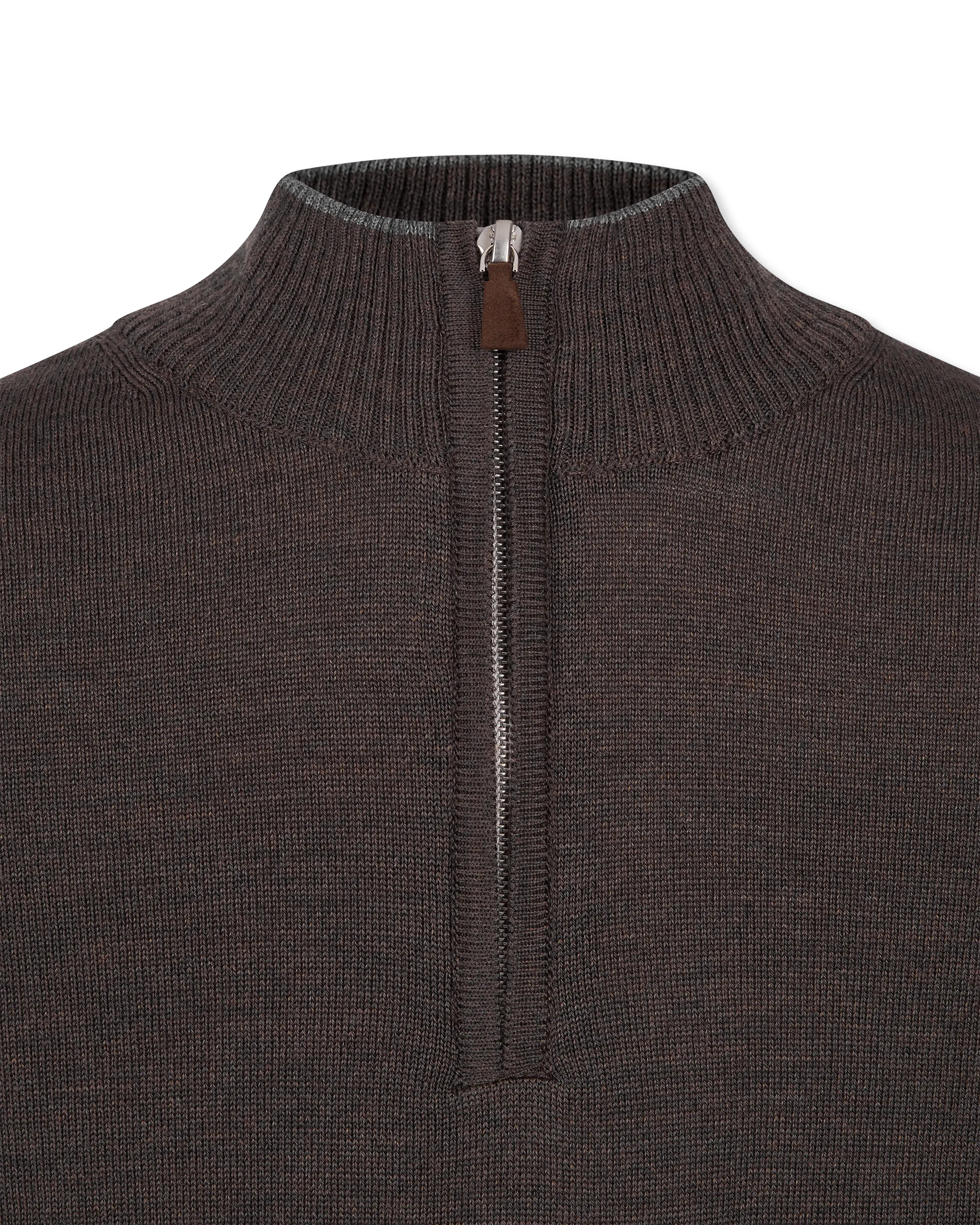 Light Gauge High Neck Quarter-Zip Sweater - DIHSAN