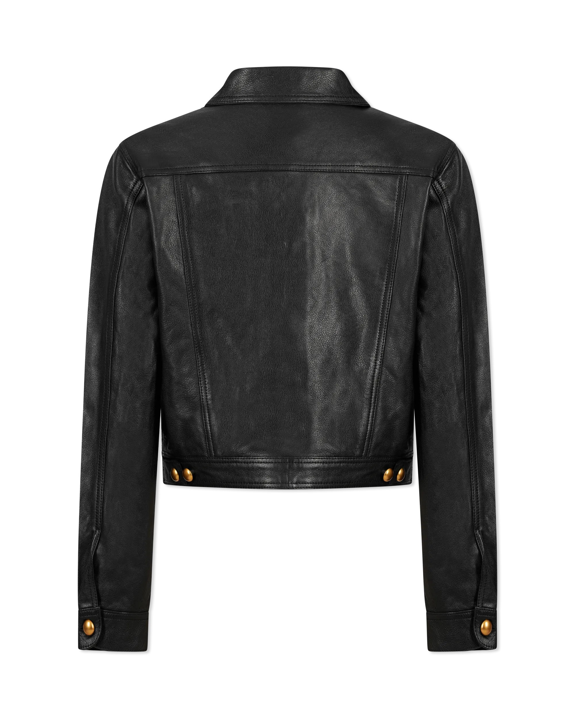 Vika Cropped Leather Jacket - DIHSAN
