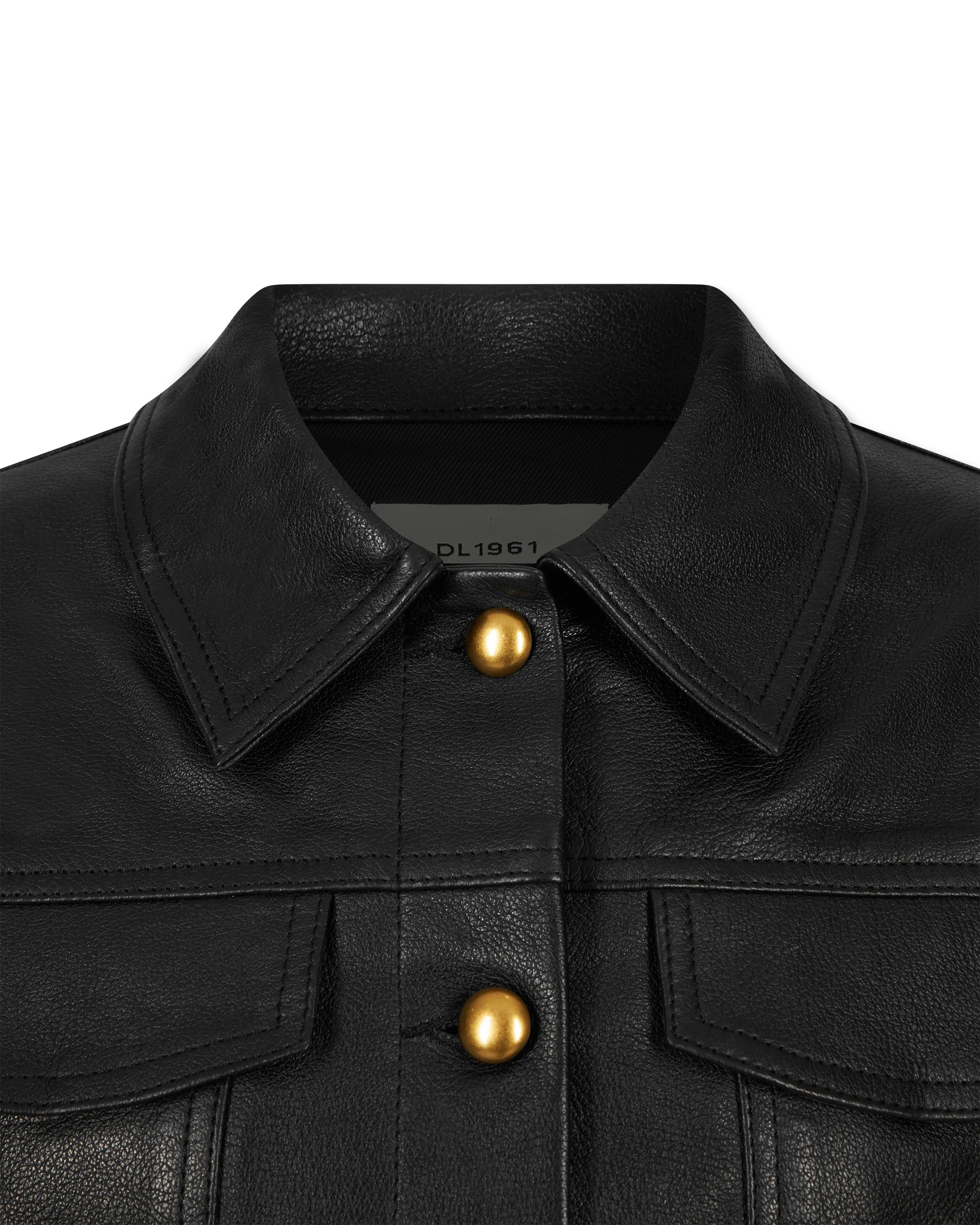 Vika Cropped Leather Jacket - DIHSAN