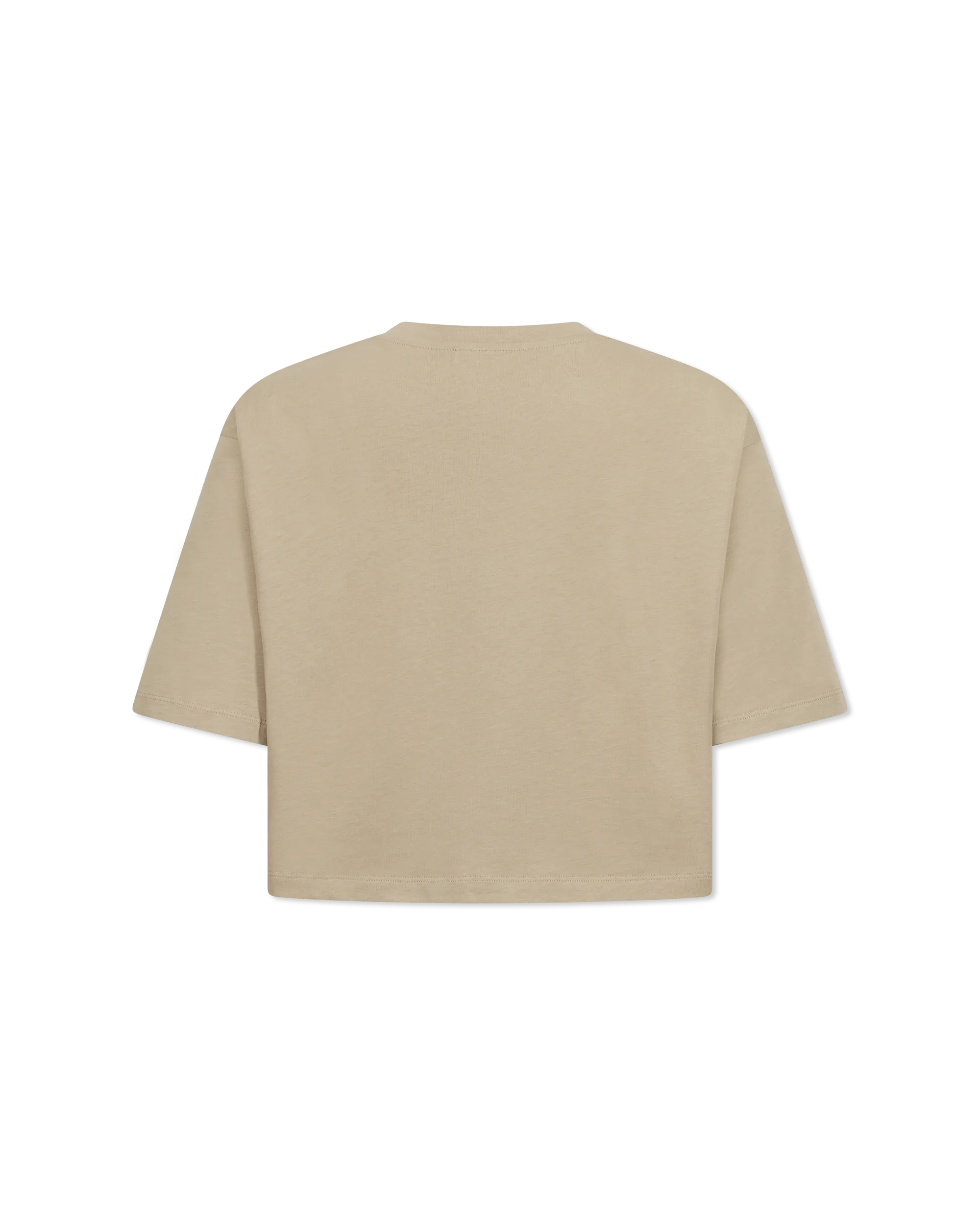 Beige Cotton Balmain Paris Print Cropped T-Shirt by Balmain | DIHSAN