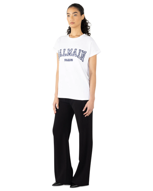 Gingham Lettering Balmain Paris T-Shirt