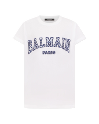 Gingham Lettering Balmain Paris T-Shirt - DIHSAN