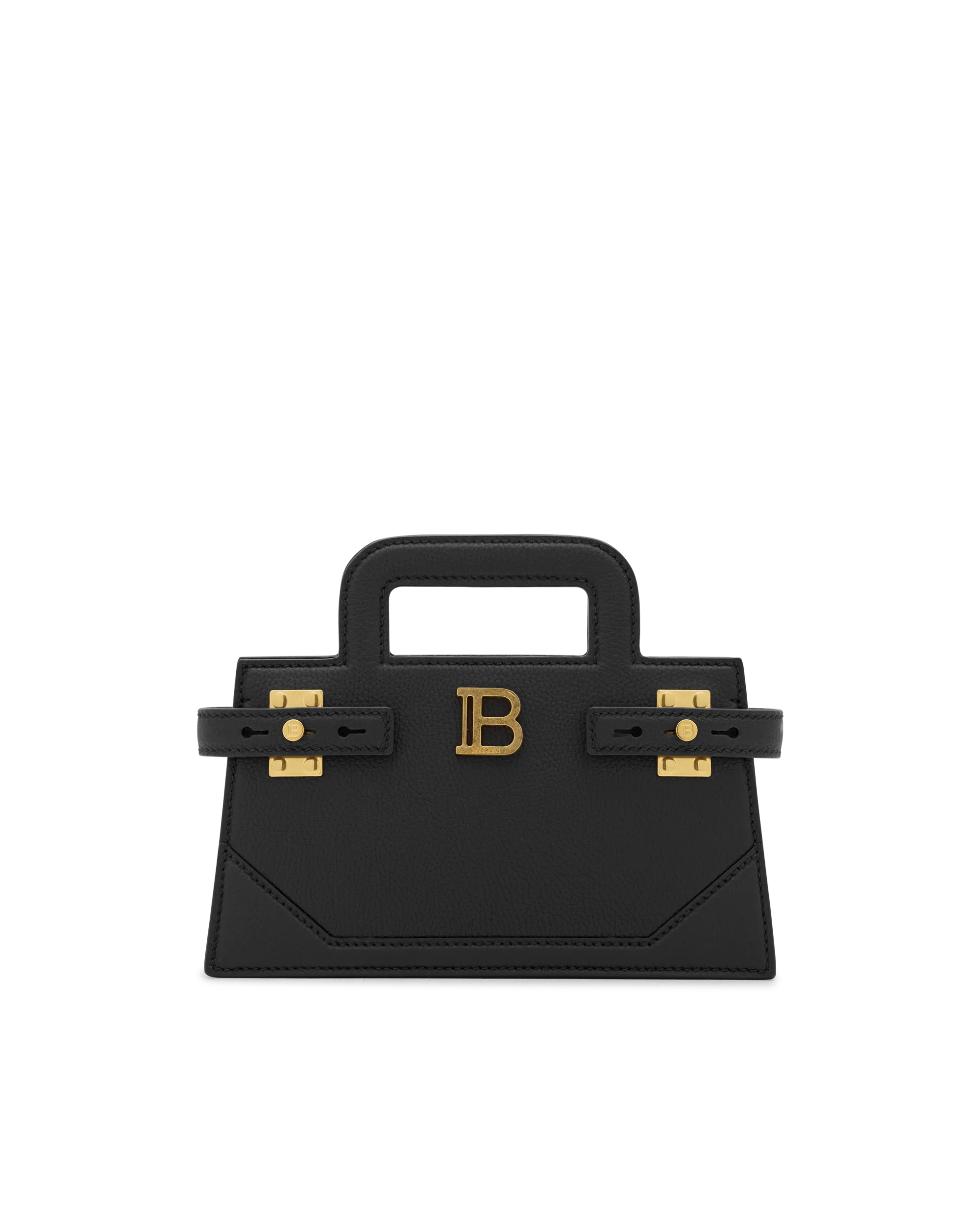 Small B-Buzz Grained Leather Top Handle Bag - DIHSAN