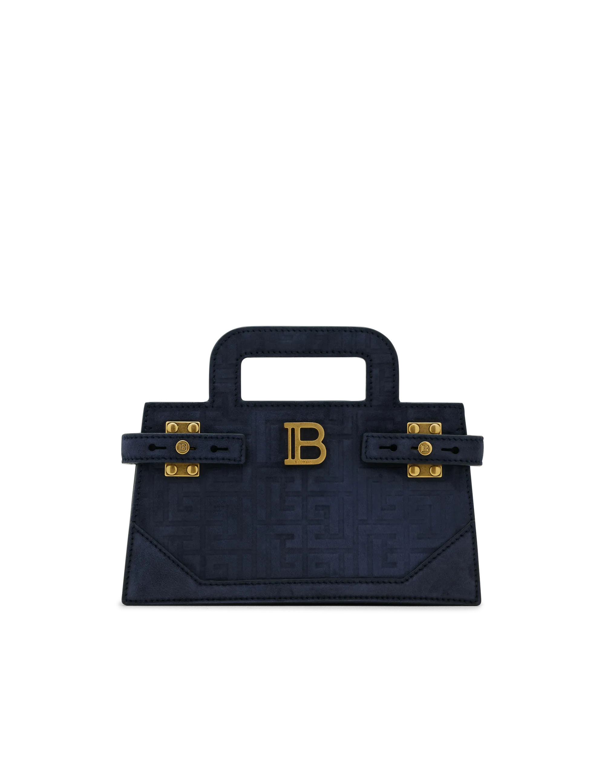 Small B-Buzz Suede and Leather Top Handle Bag - DIHSAN