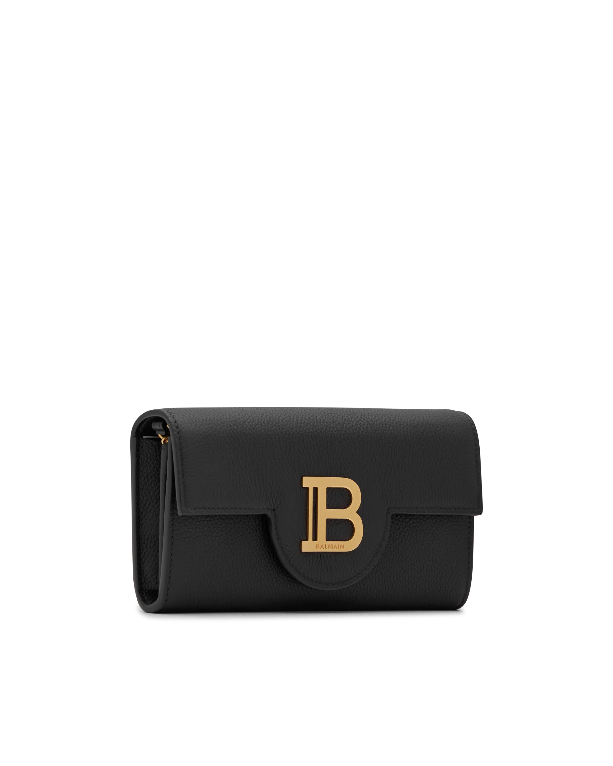 B-Buzz Grained Leather Wallet On Chain - DIHSAN