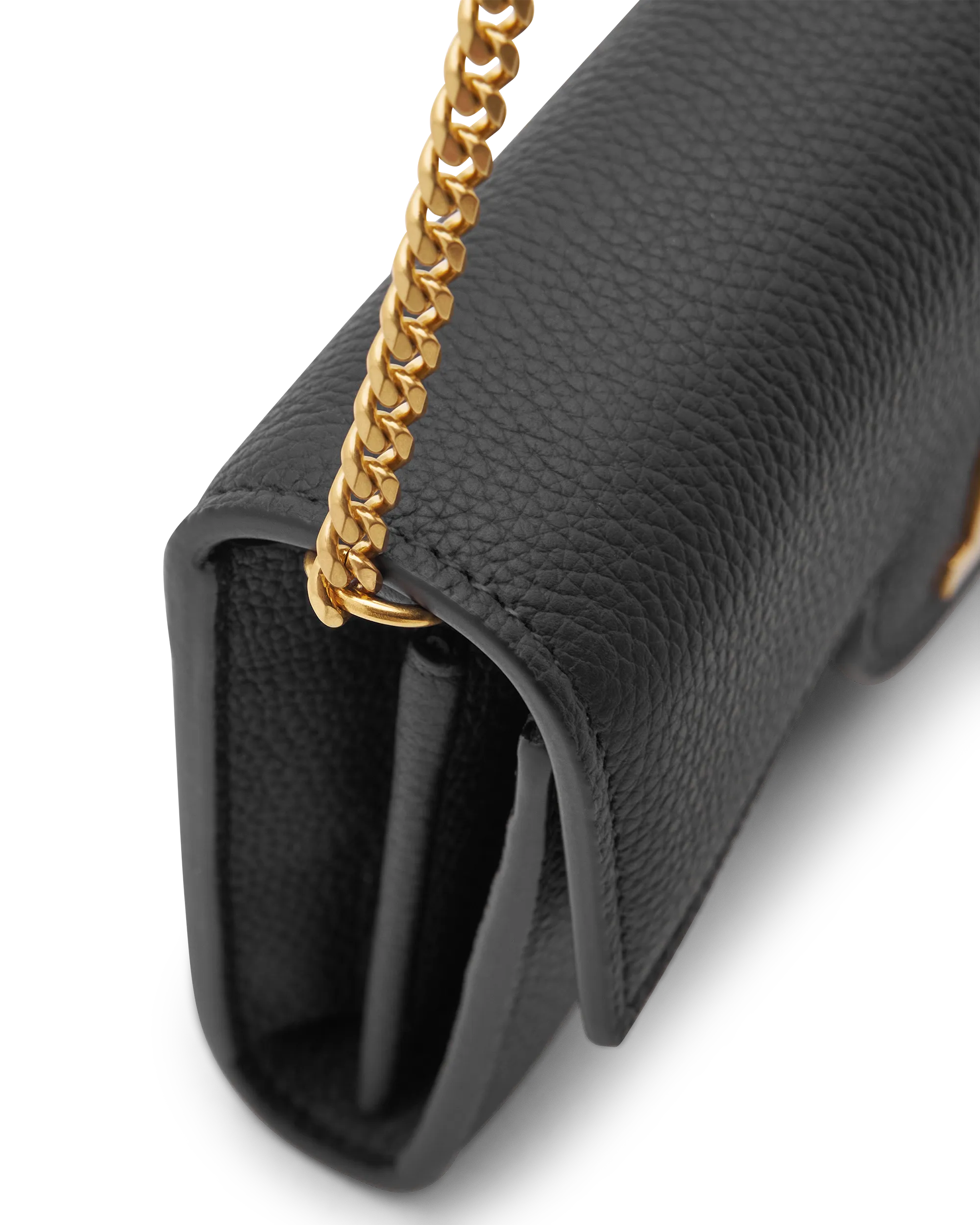 B-Buzz Grained Leather Wallet On Chain - DIHSAN