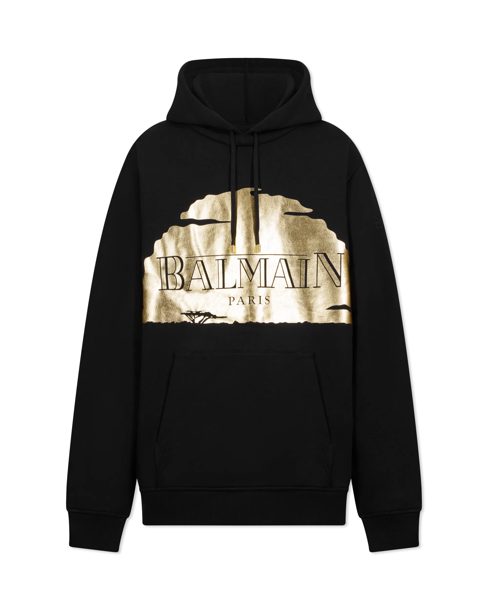 Black Cotton The Lion King Sunset Hoodie by Balmain | DIHSAN