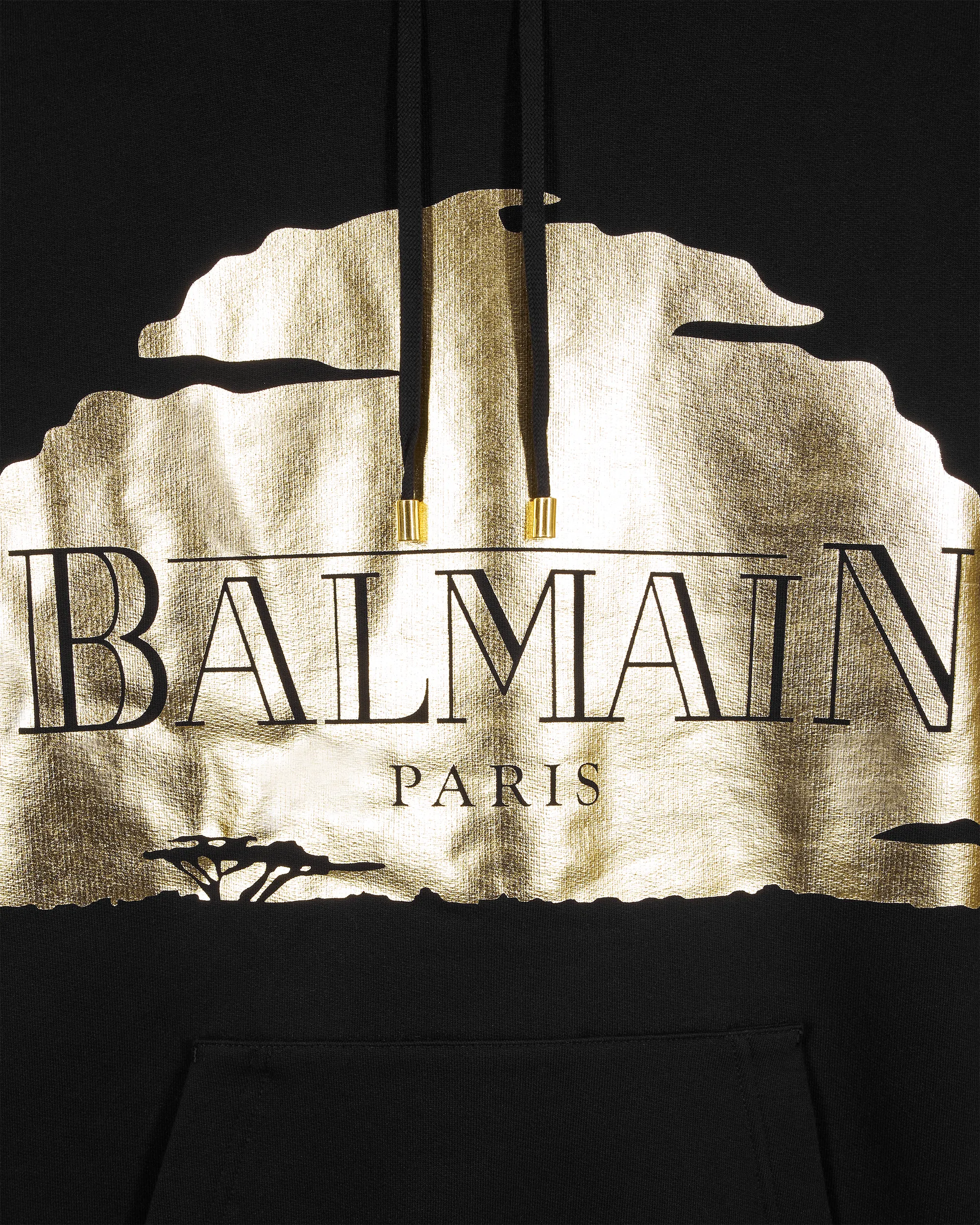 Black Cotton The Lion King Sunset Hoodie by Balmain | DIHSAN