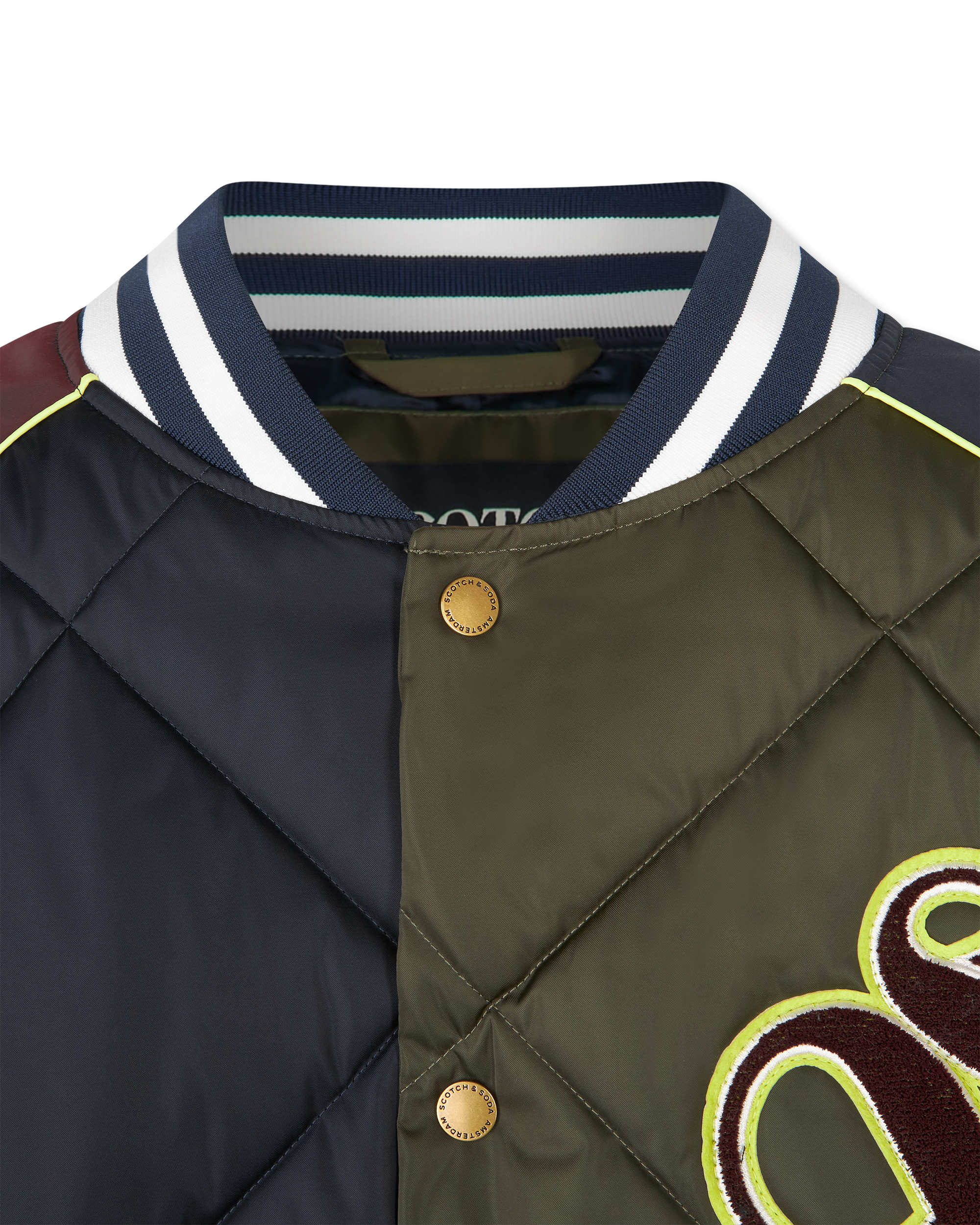 Yrachie Quilted Varsity Bomber Jacket