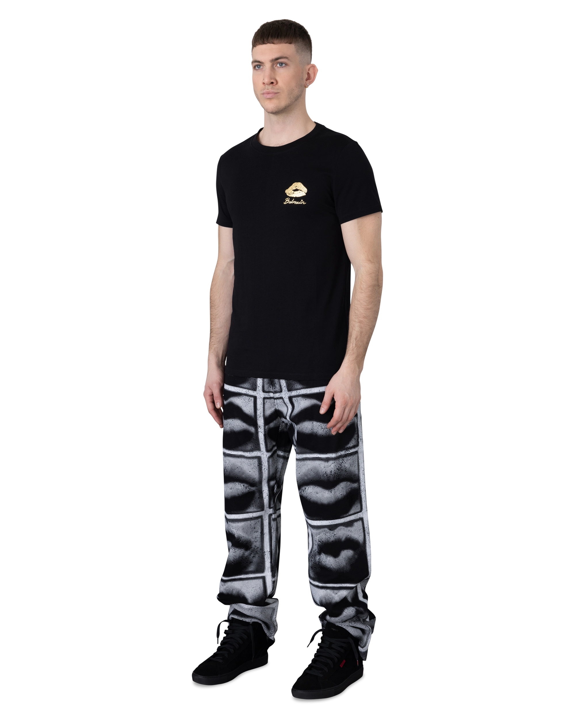 Balmain Gold Kiss Printed T-Shirt