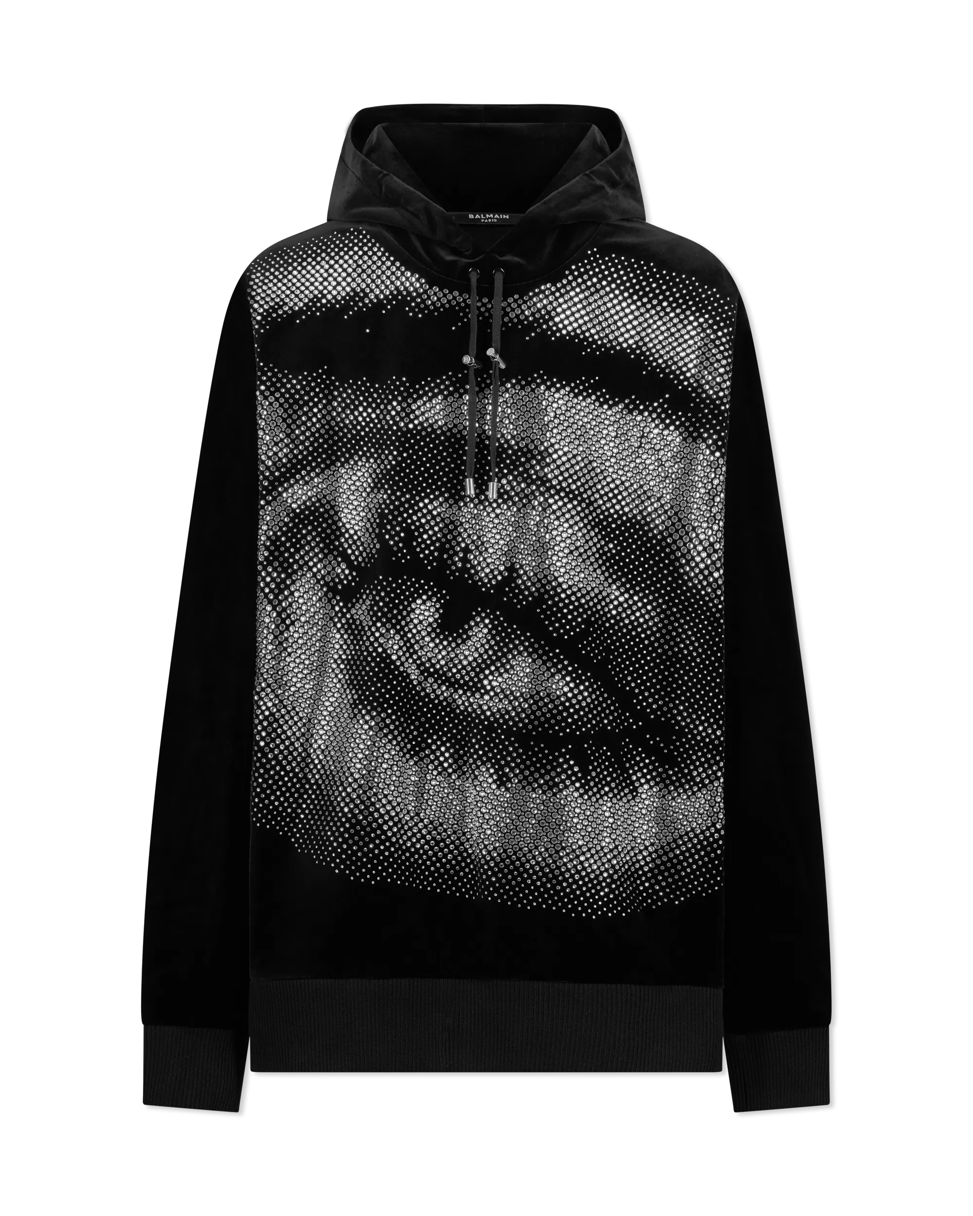 Velvet & Rhinestone Eye Hoodie - DIHSAN