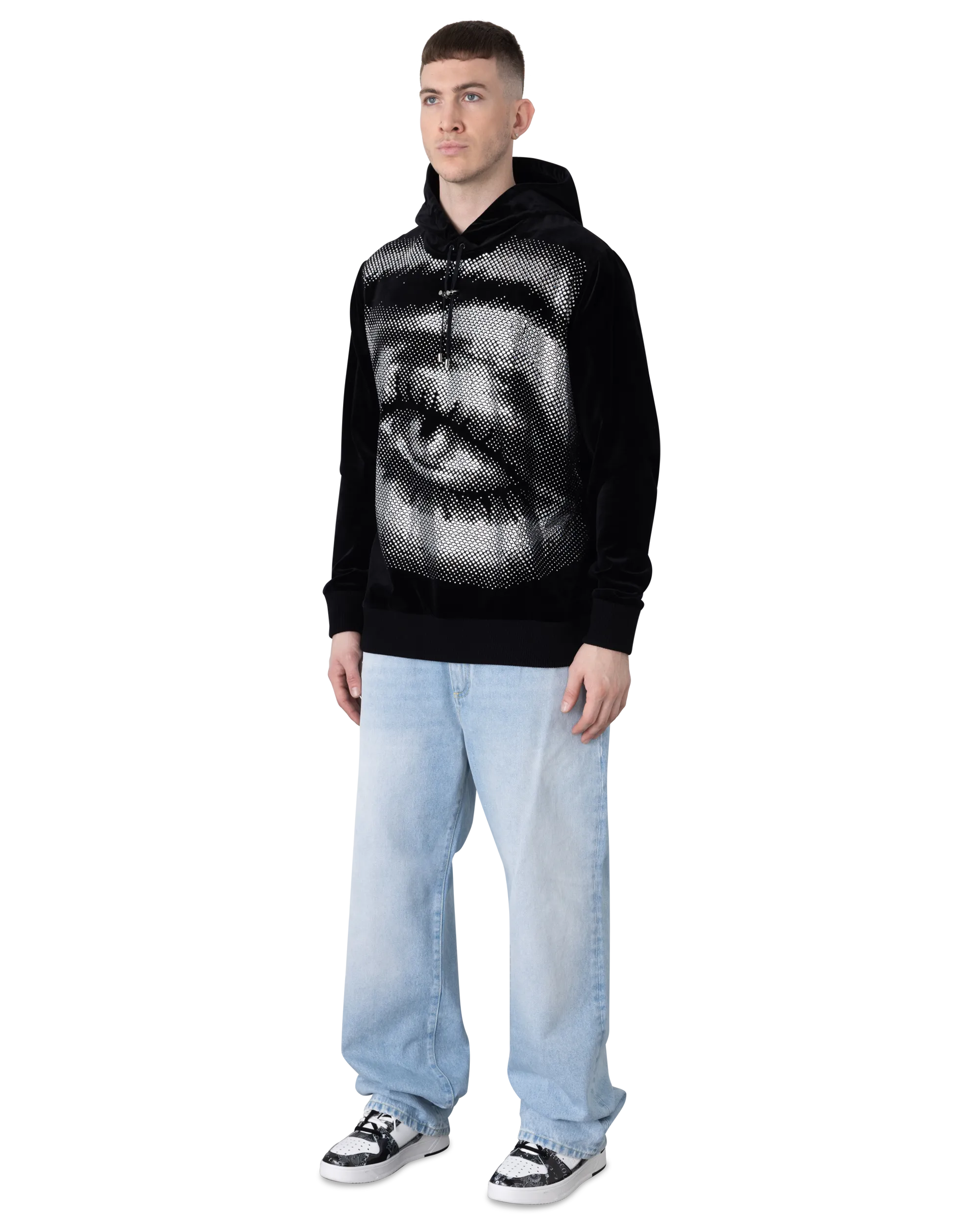 Velvet & Rhinestone Eye Hoodie