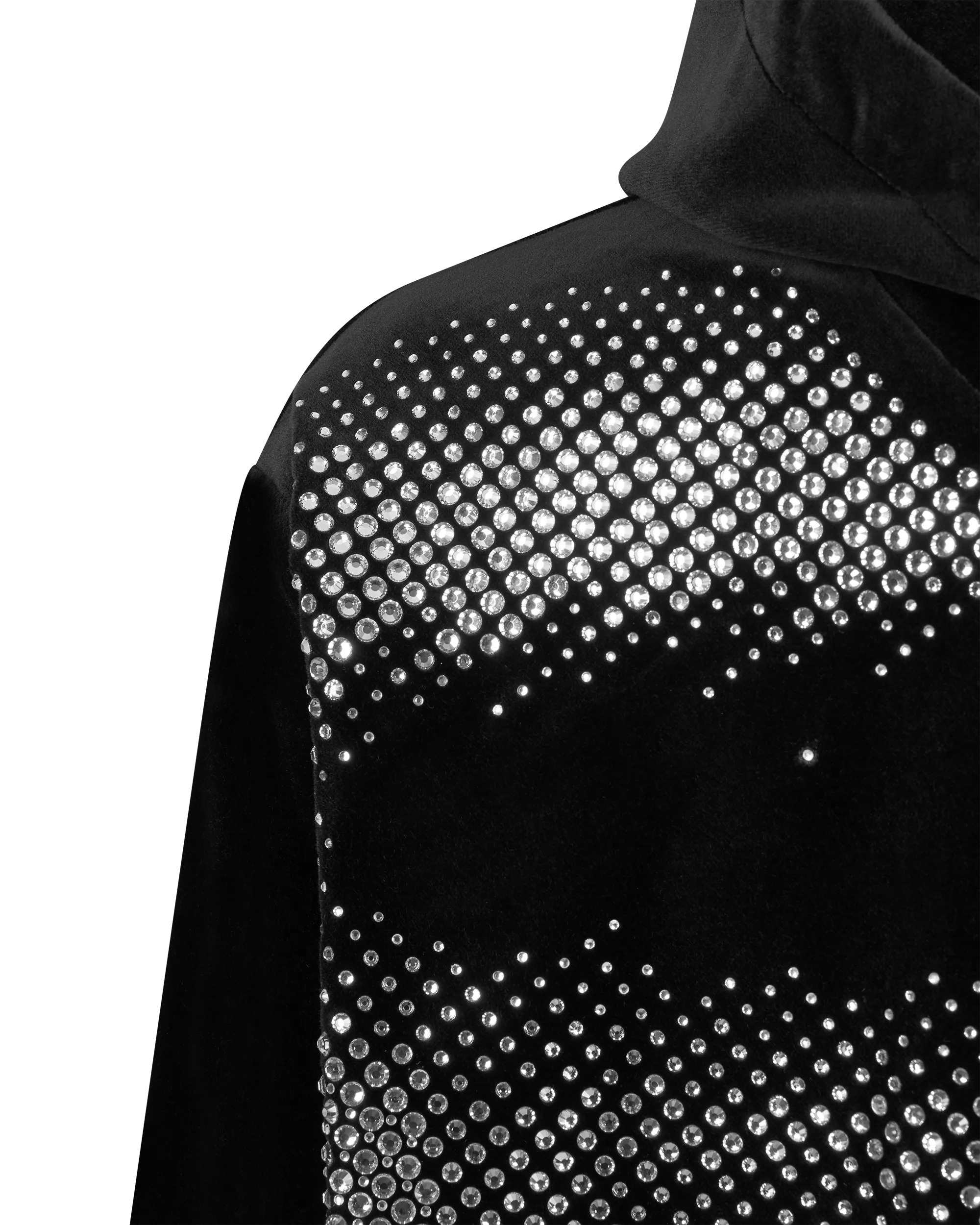 Velvet & Rhinestone Eye Hoodie - DIHSAN