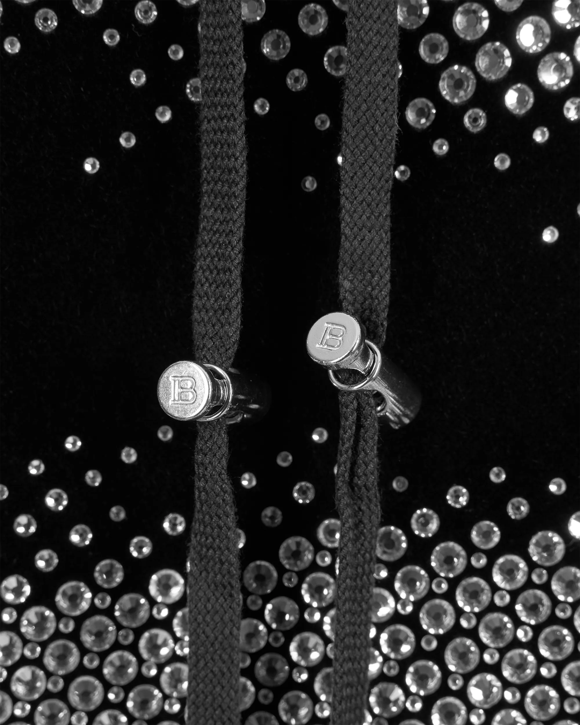 Velvet & Rhinestone Eye Hoodie - DIHSAN