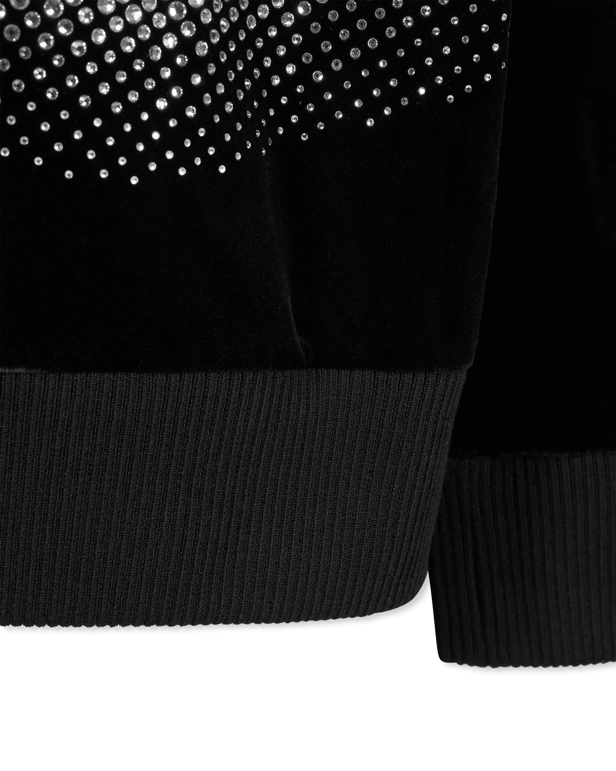 Velvet & Rhinestone Eye Hoodie - DIHSAN