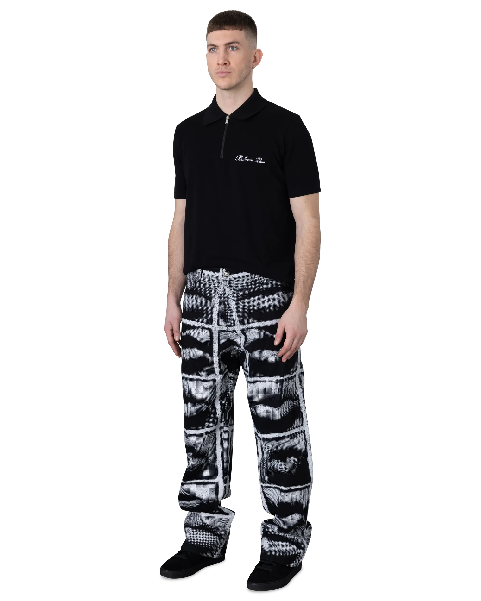 Relaxed Fit Lips Printed Jeans