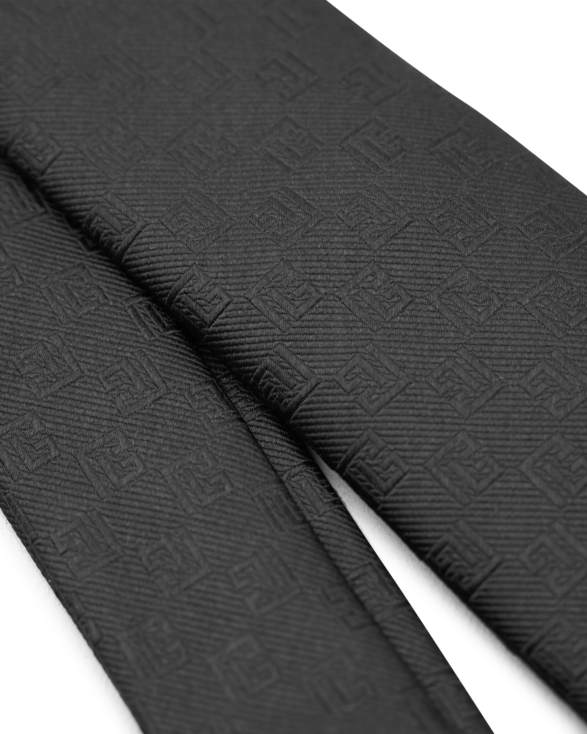 Black Silk PB Labyrinth Monogram Slim Silk Tie by Balmain | DIHSAN
