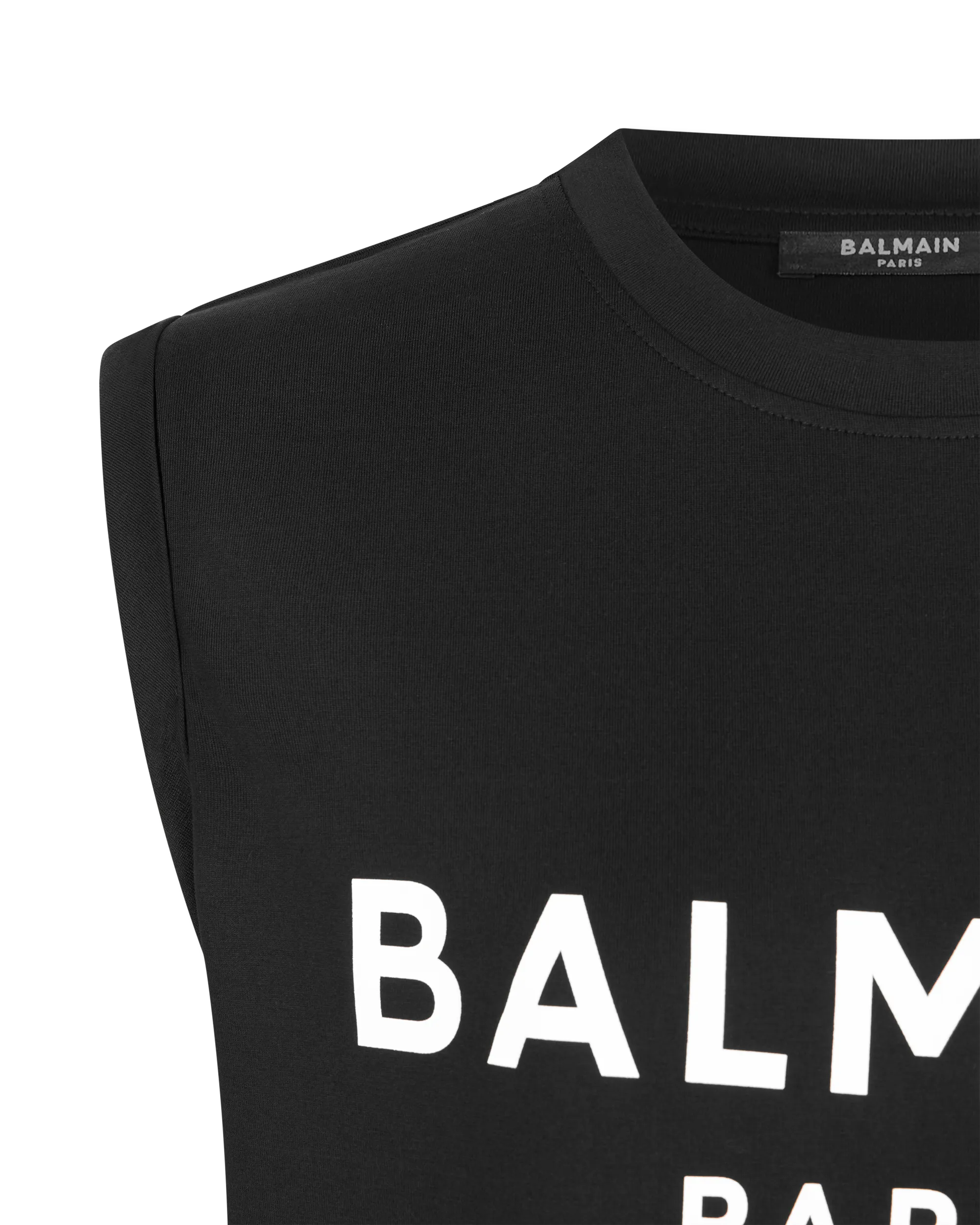 3 Button Balmain Paris Printed Tank Top