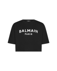 Cropped Balmain Printed T-Shirt