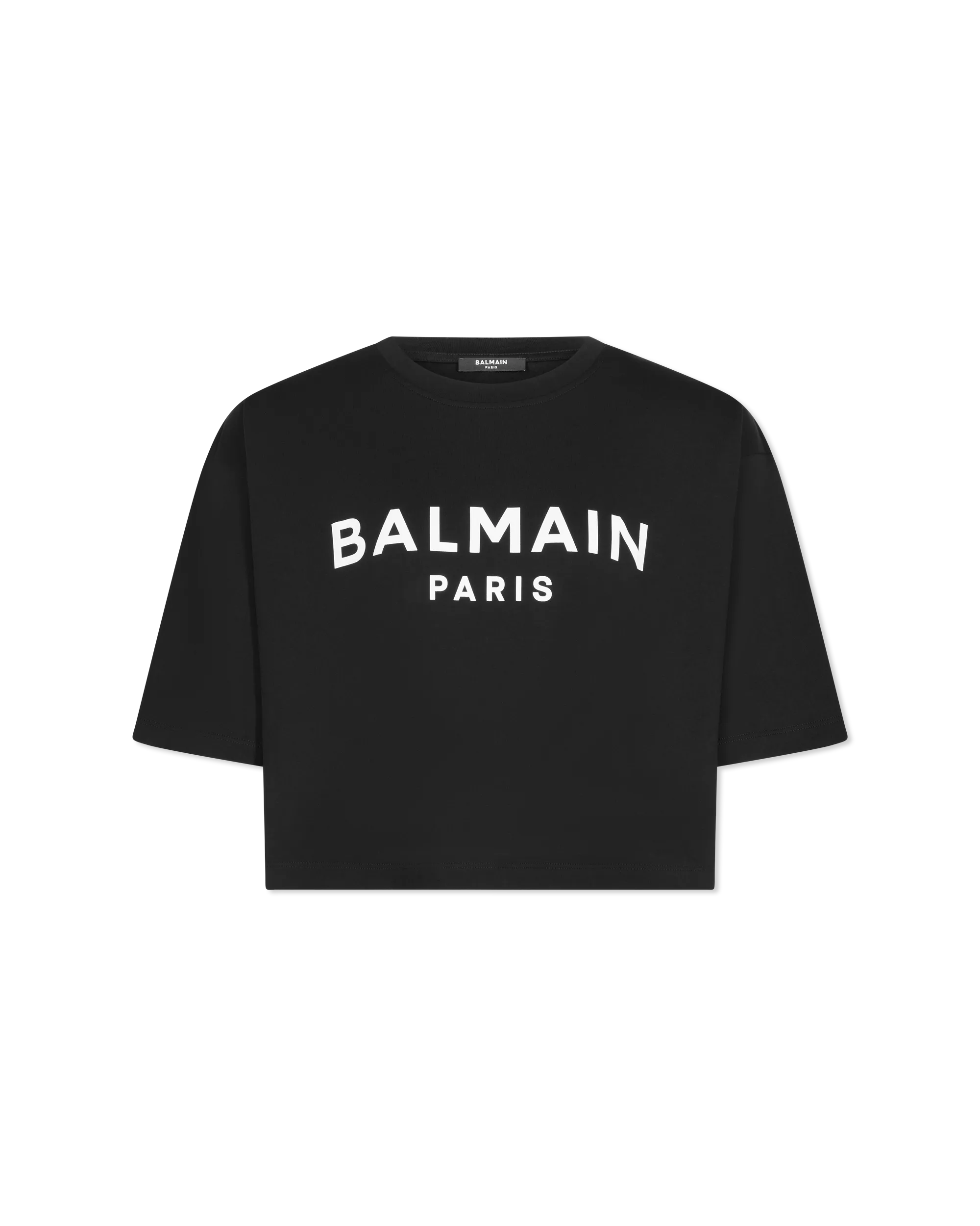 Cropped Balmain Printed T-Shirt