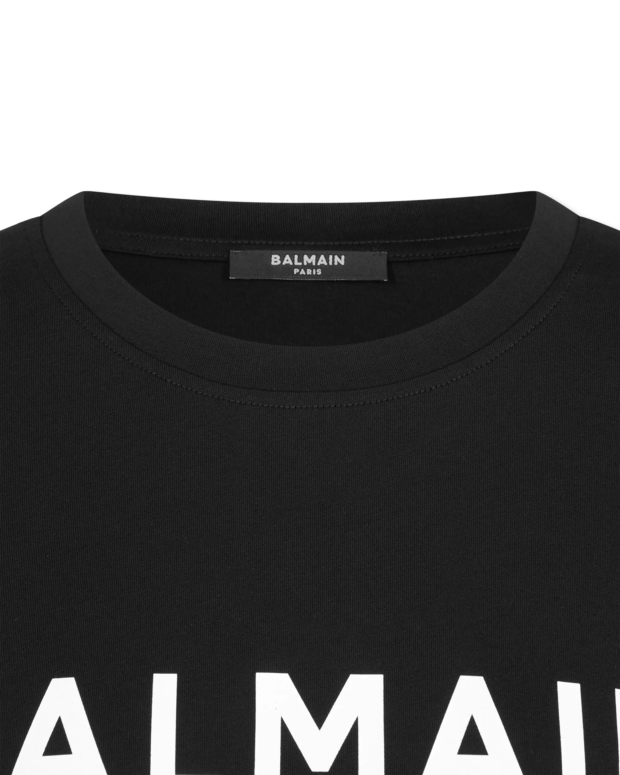 Cropped Balmain Printed T-Shirt