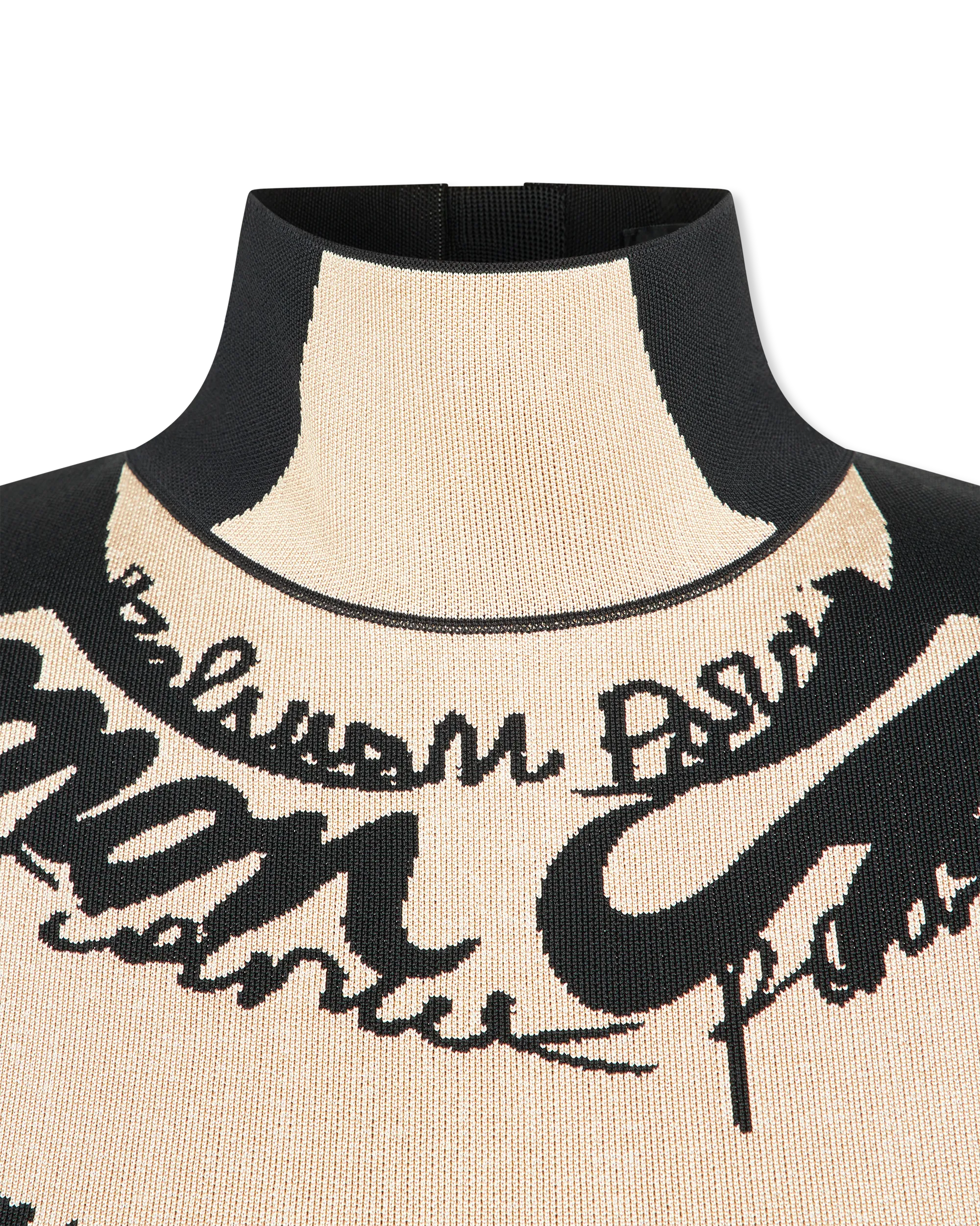 Torso Motif Jacquard Knit Bodysuit