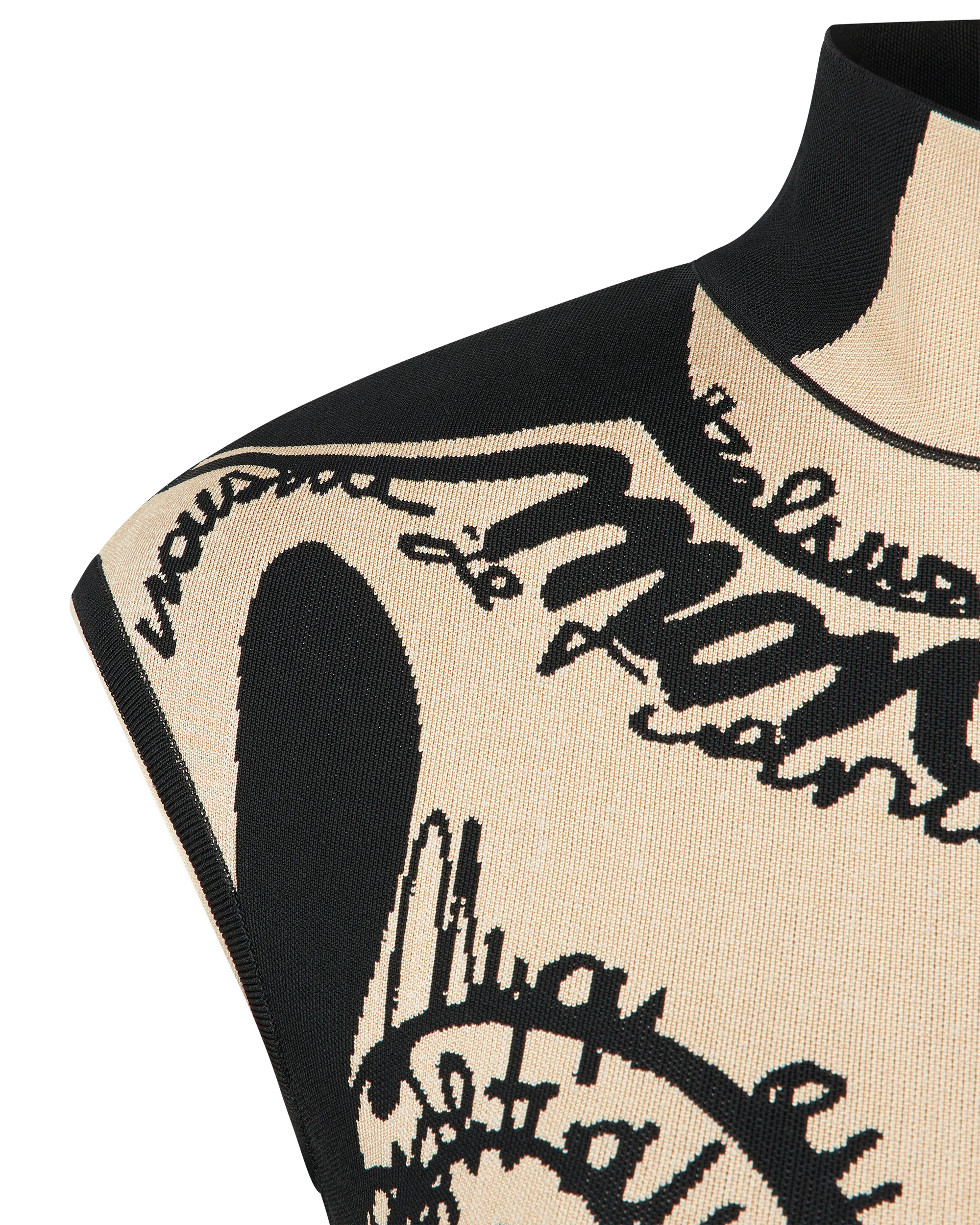 Torso Motif Jacquard Knit Bodysuit