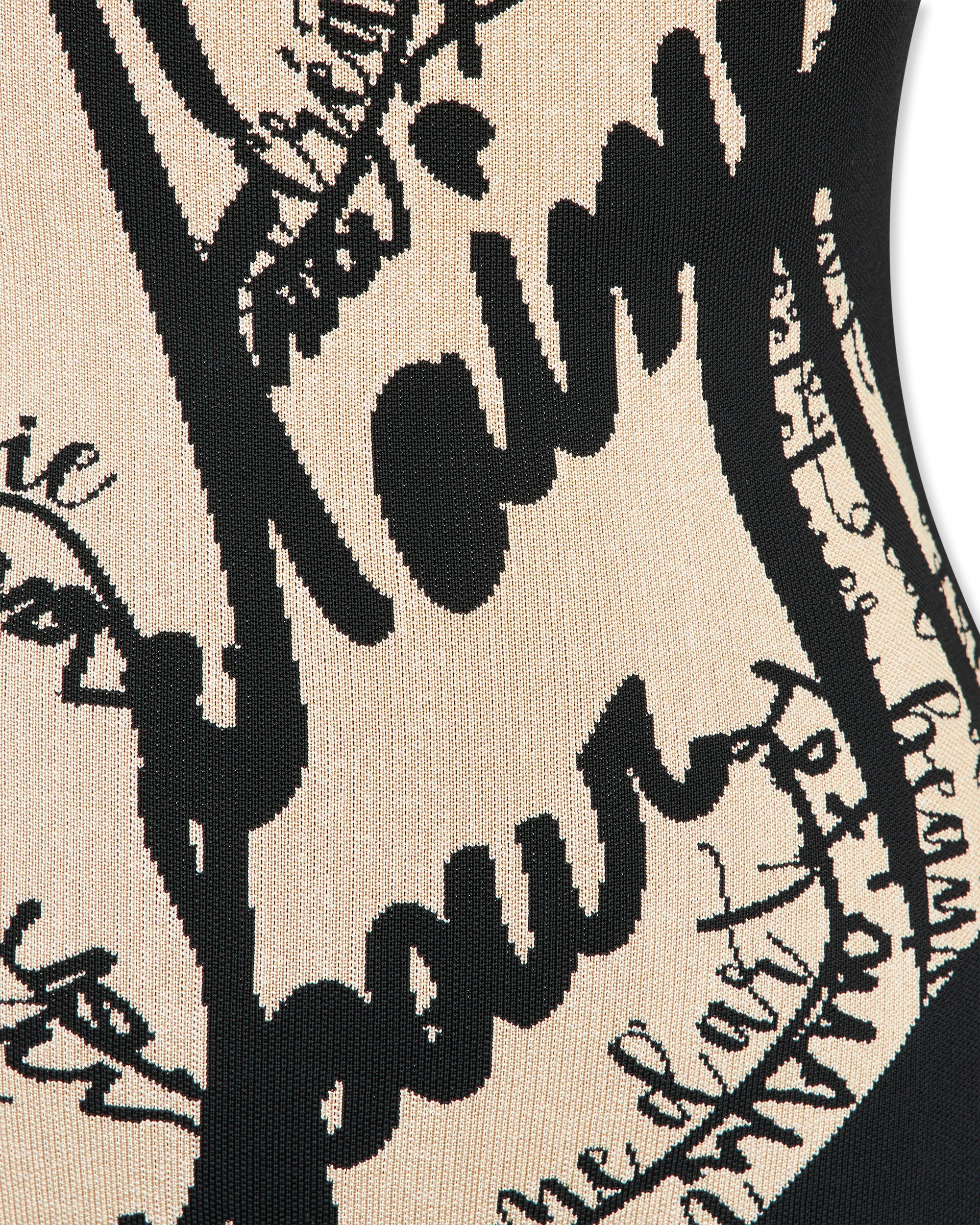 Torso Motif Jacquard Knit Bodysuit