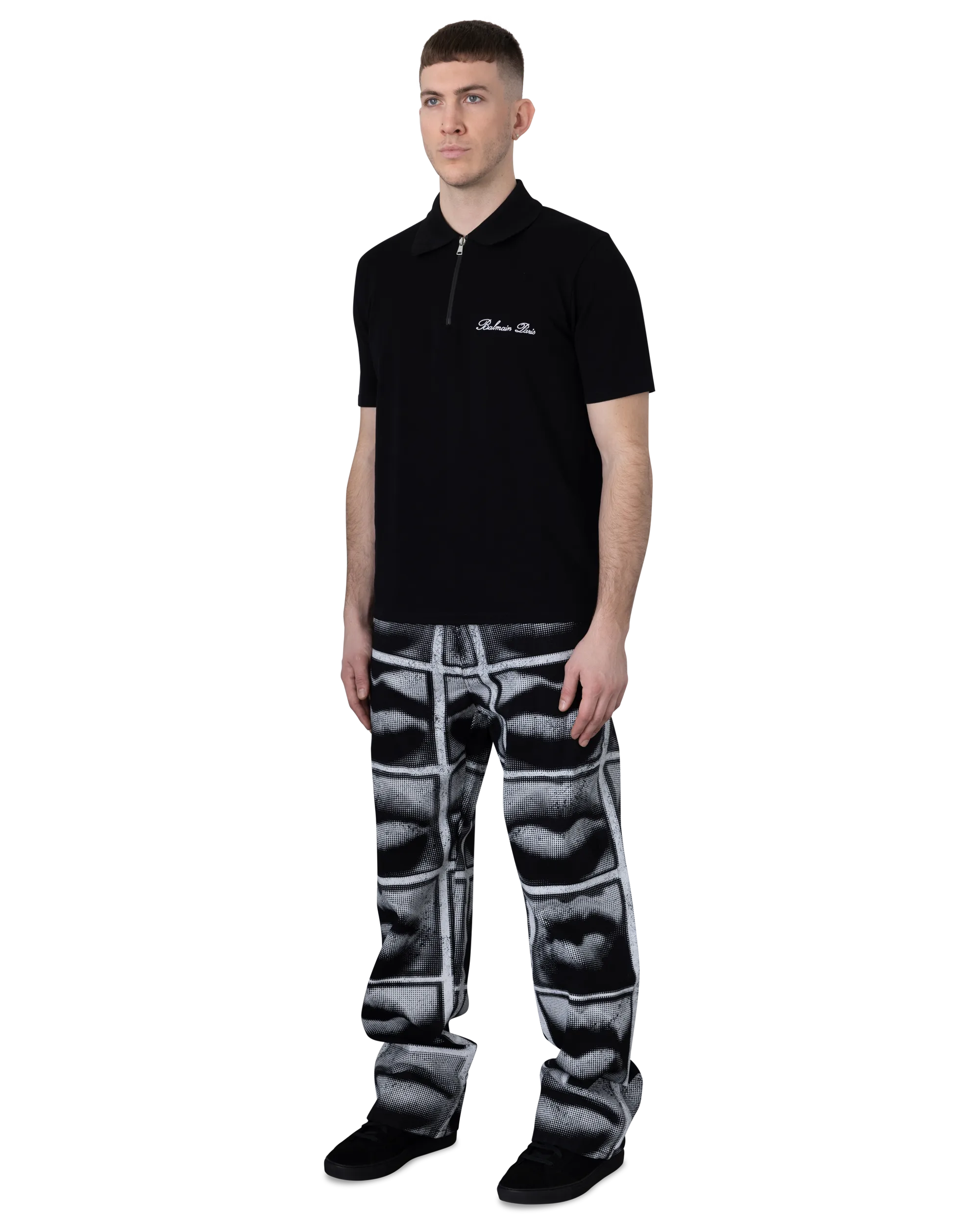 Balmain Paris Embroidered Short-Sleeved Polo Shirt