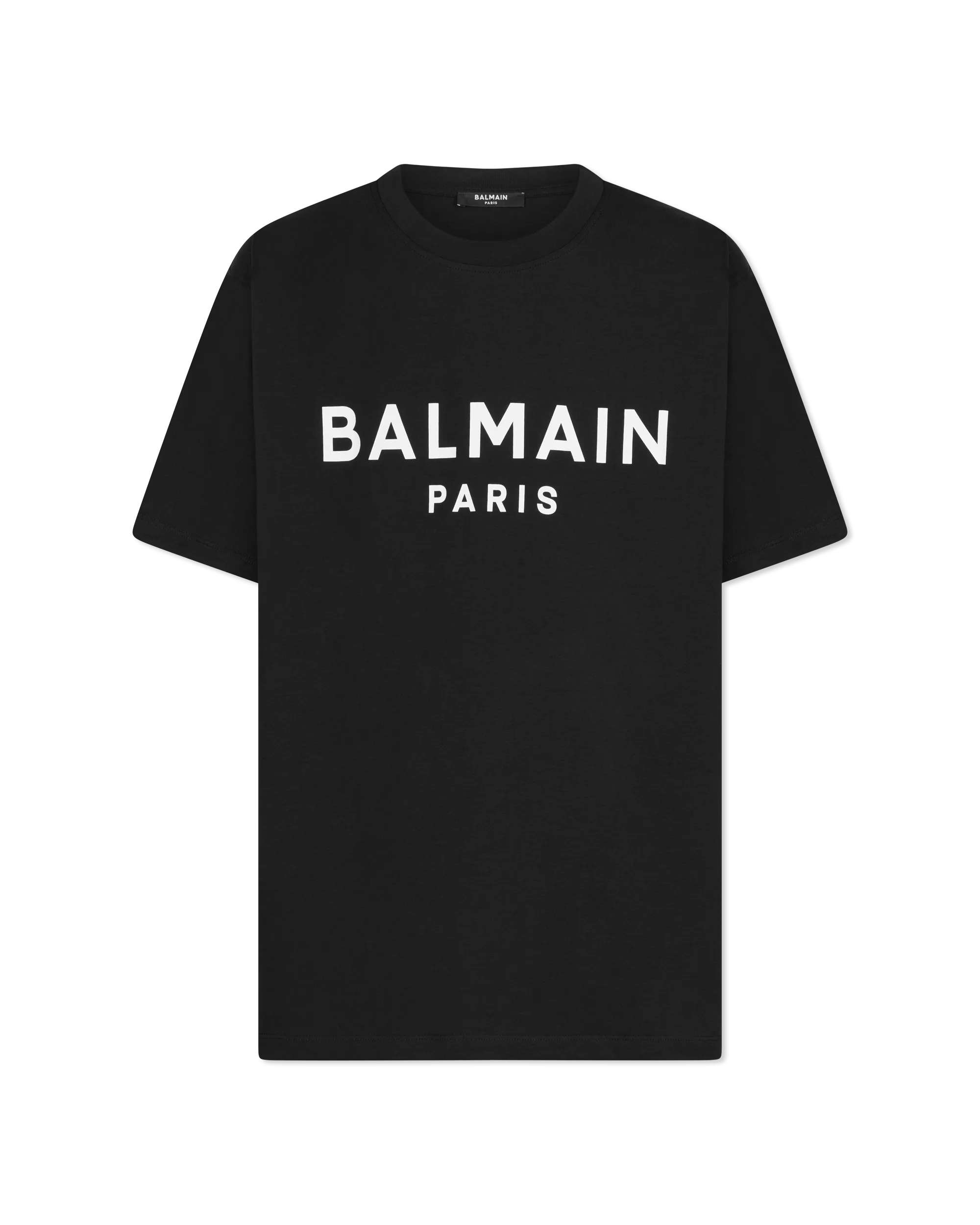 Black Cotton Balmain Paris Printed T-Shirt by Balmain | DIHSAN