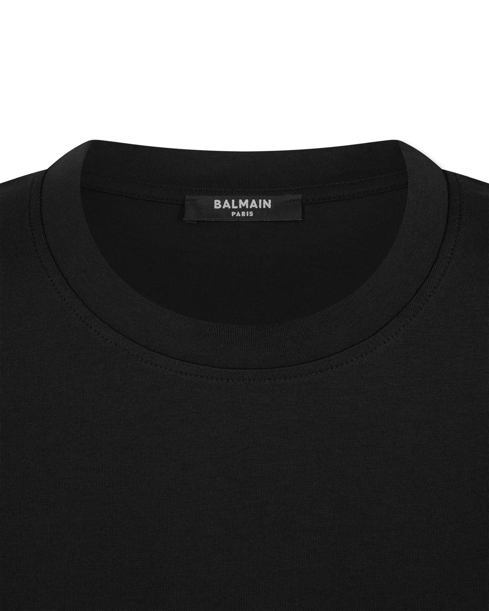 Black Cotton Balmain Paris Printed T-Shirt by Balmain | DIHSAN