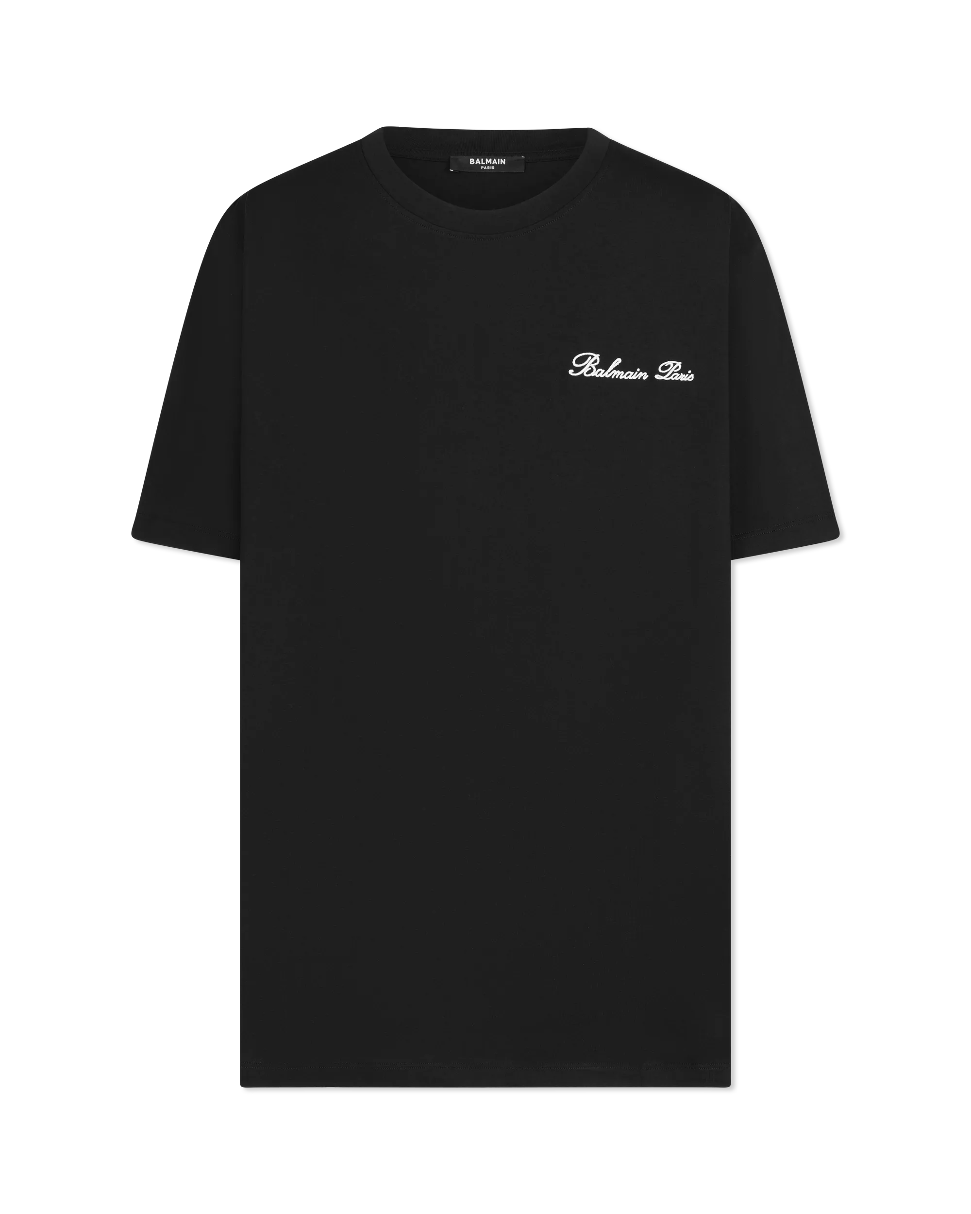 【Balmain】LOOSE SS TSHIRT◆EH1EG010GE40 Loose T-shirt with Balmain Signature embroidery - Men | BALMAIN